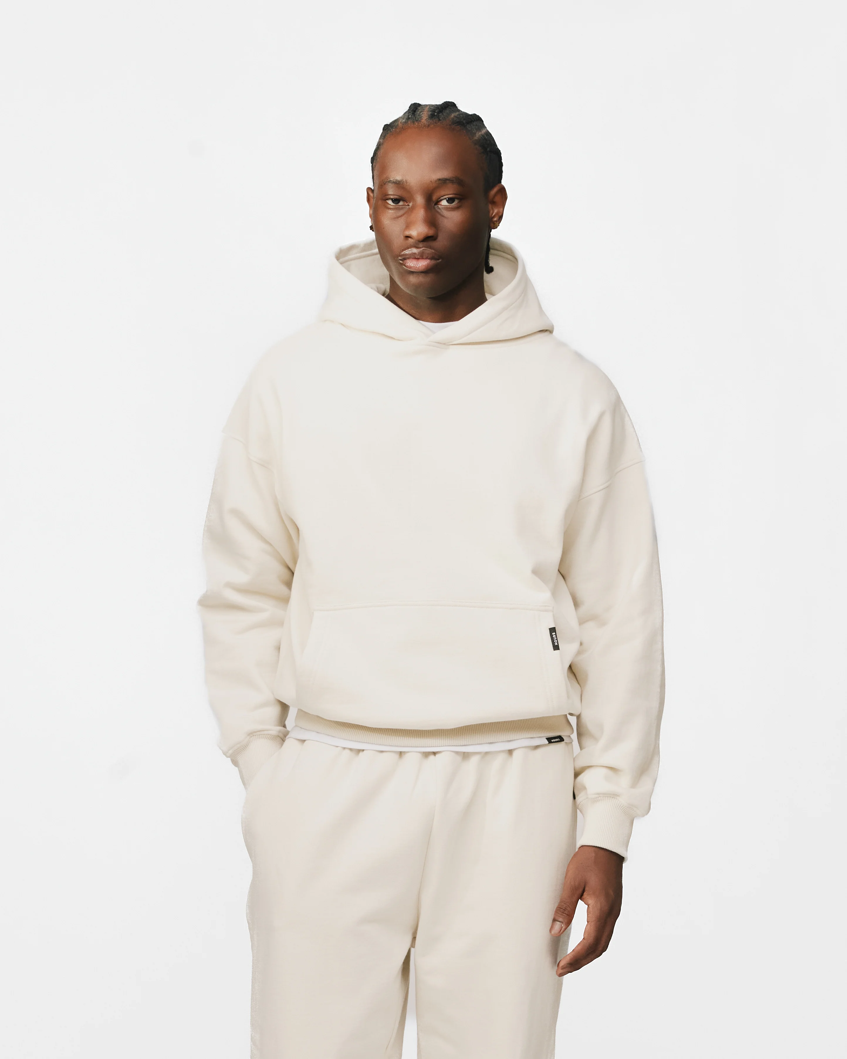 Drop Shoulder Hoodie - Oyster - Image 3