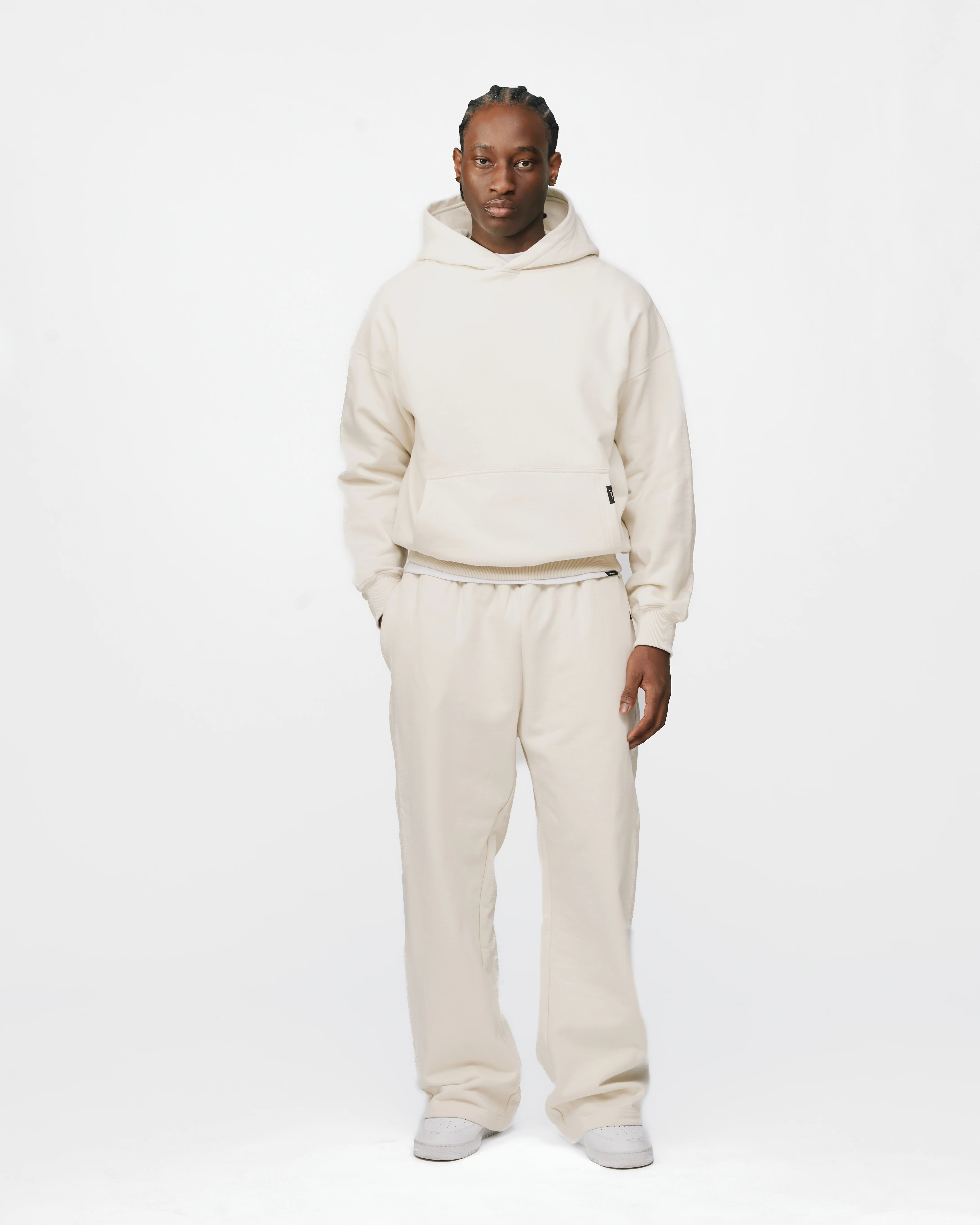 Drop Shoulder Hoodie - Oyster - Image 4
