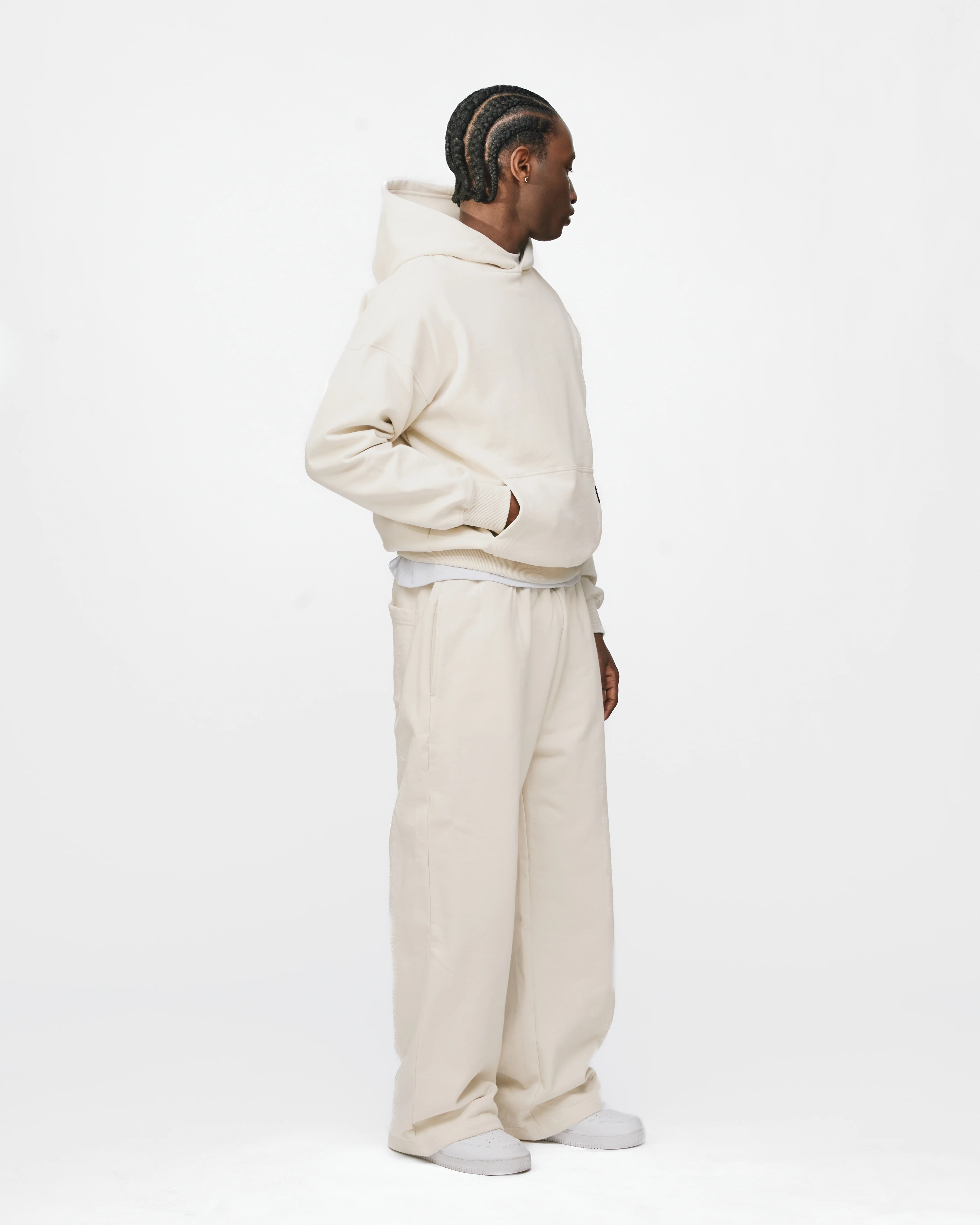 Drop Shoulder Hoodie - Oyster - Image 5