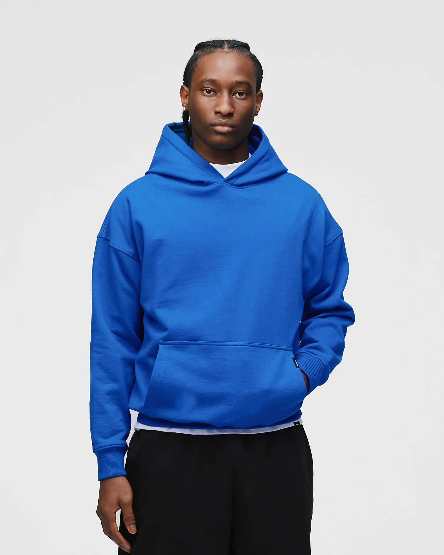 Drop Shoulder Hoodie - Royal Blue - Image 3