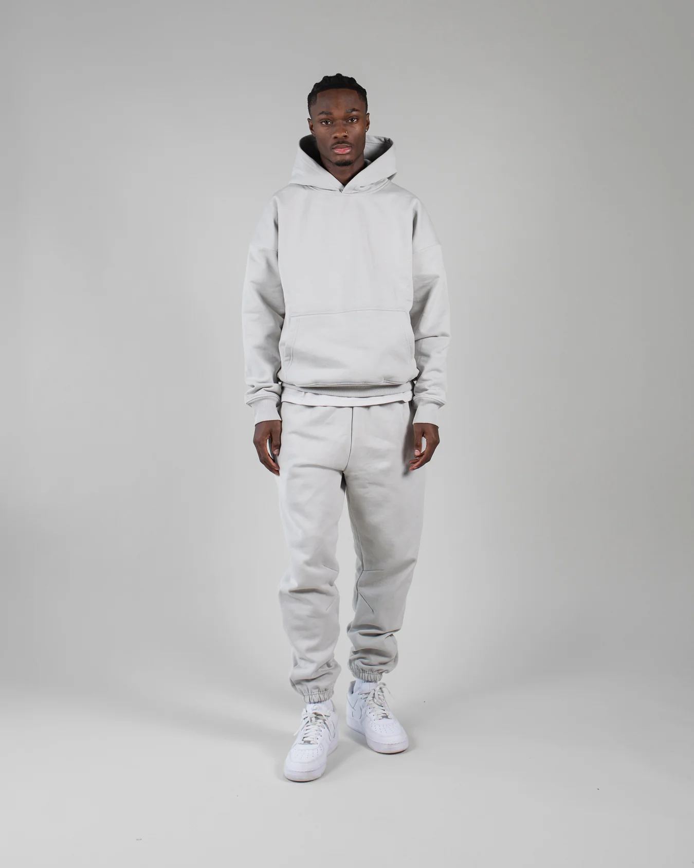 Drop Shoulder Hoodie - Stone - Image 3