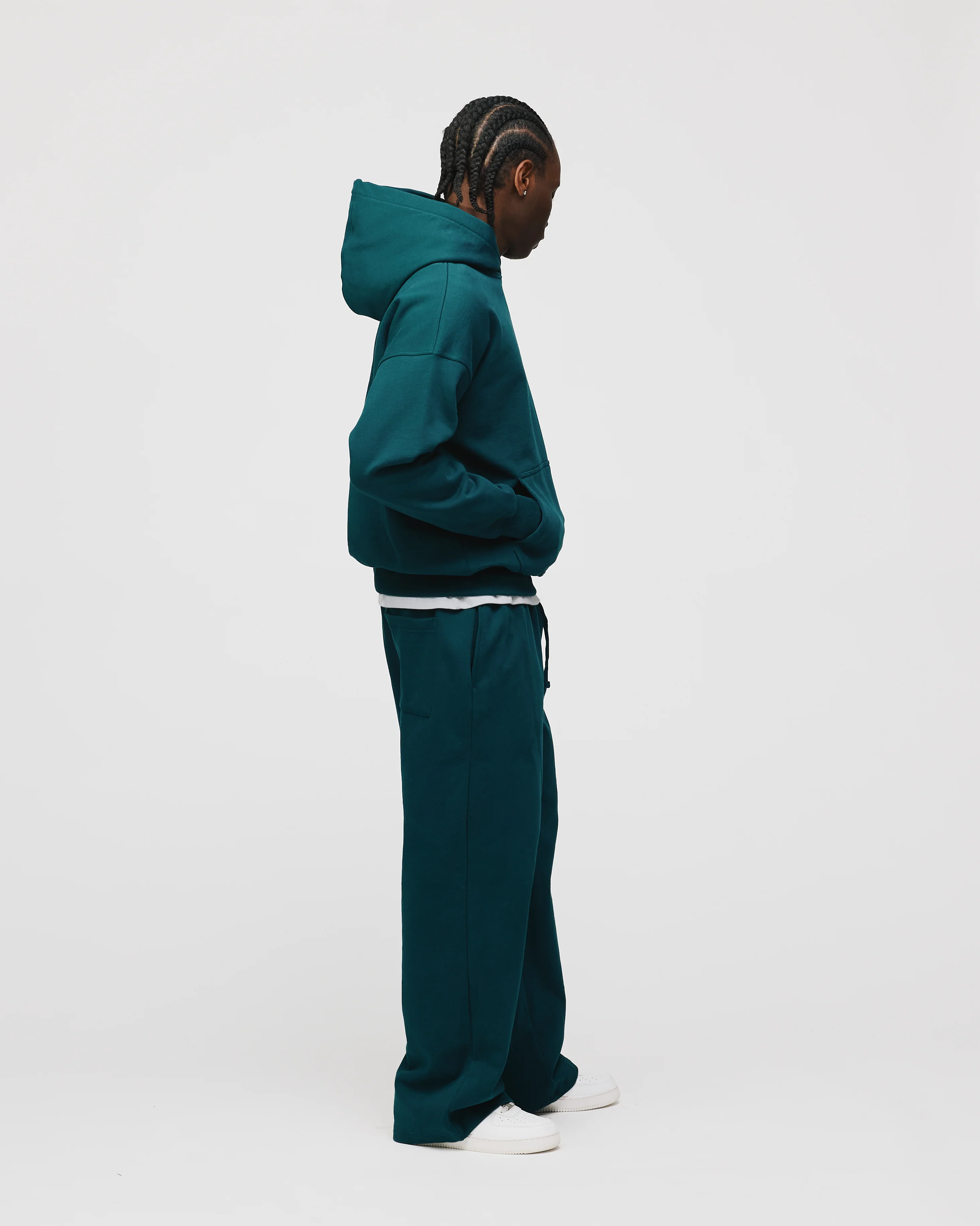 Drop Shoulder Hoodie - Teal - Image 6