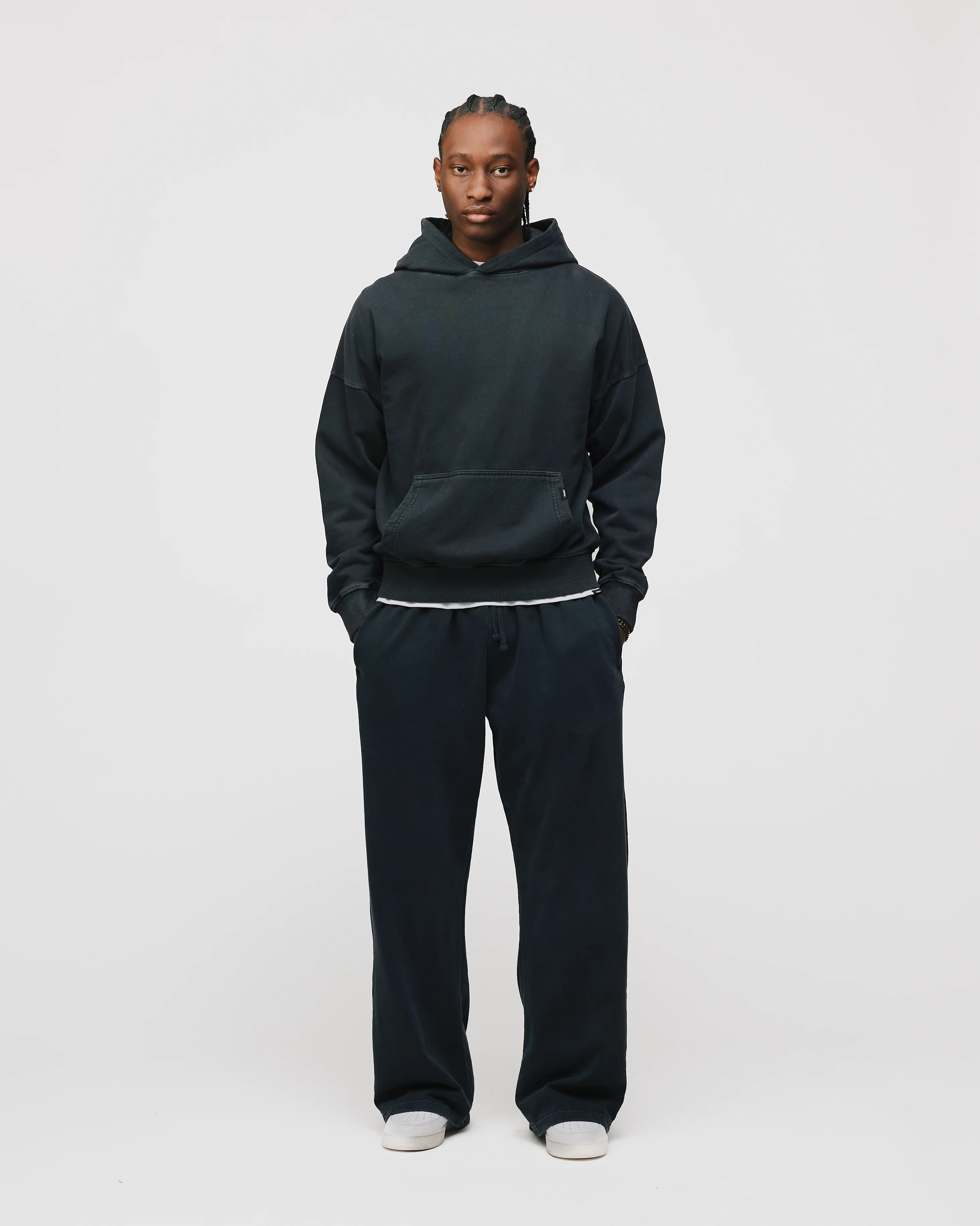Drop Shoulder Hoodie - Vintage Black - Image 4