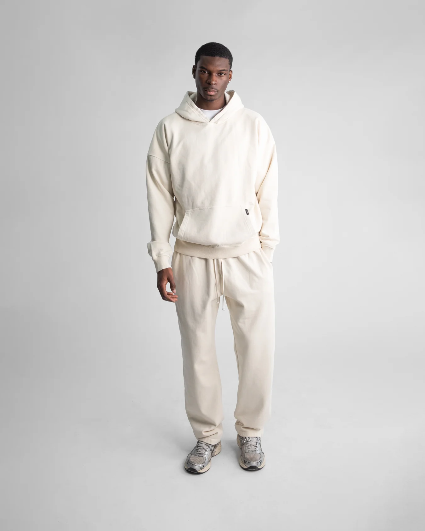Drop Shoulder Hoodie - Vintage Bone - Image 2