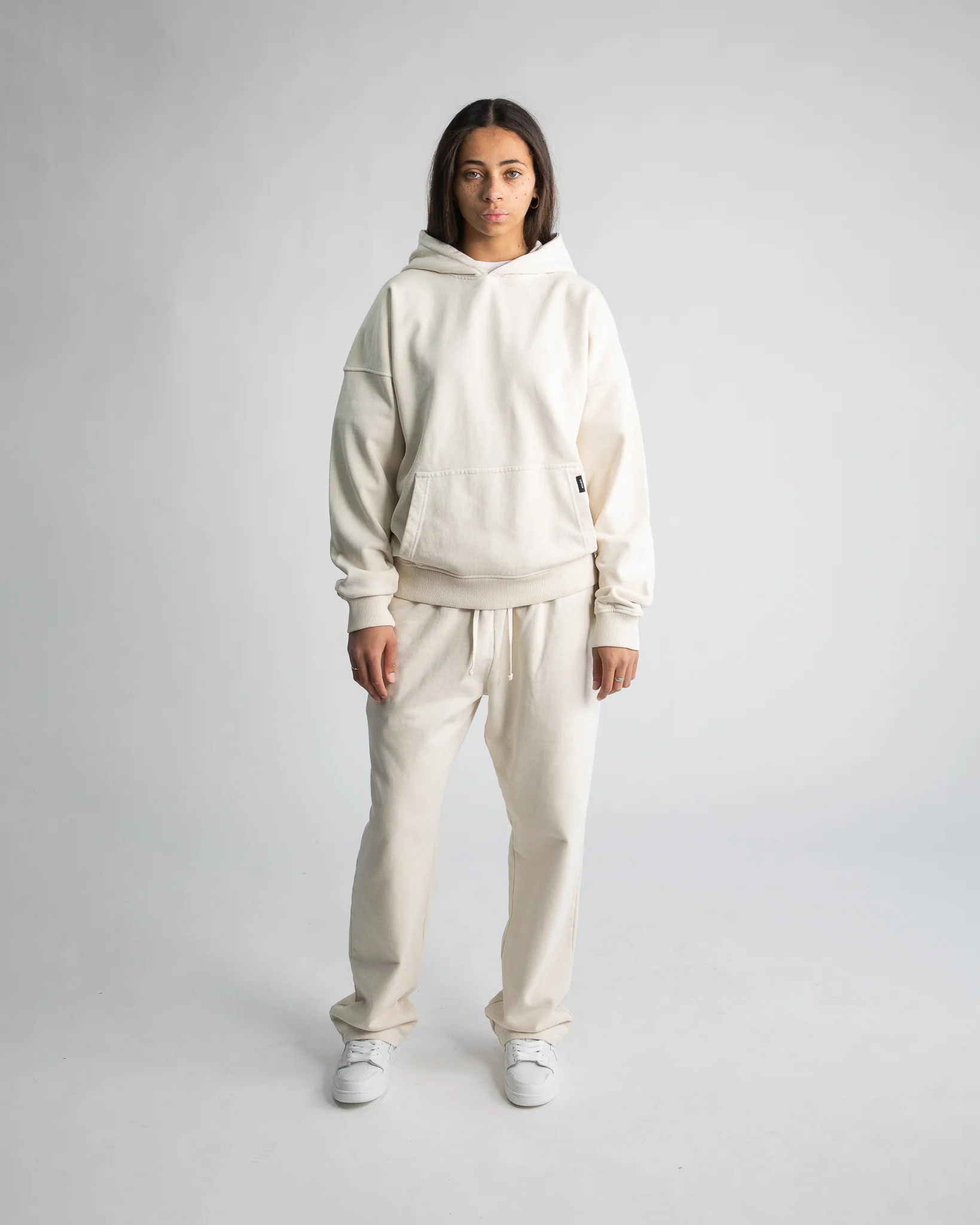 Drop Shoulder Hoodie - Vintage Bone - Image 5