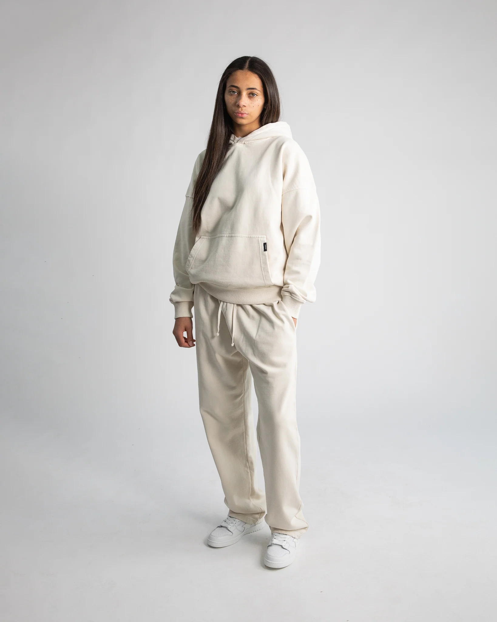 Drop Shoulder Hoodie - Vintage Bone - Image 6