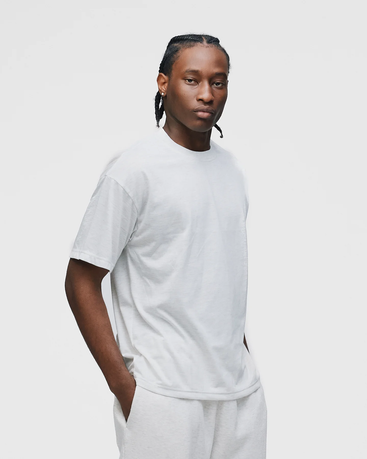 Drop Shoulder T-Shirt - Ash - Image 3