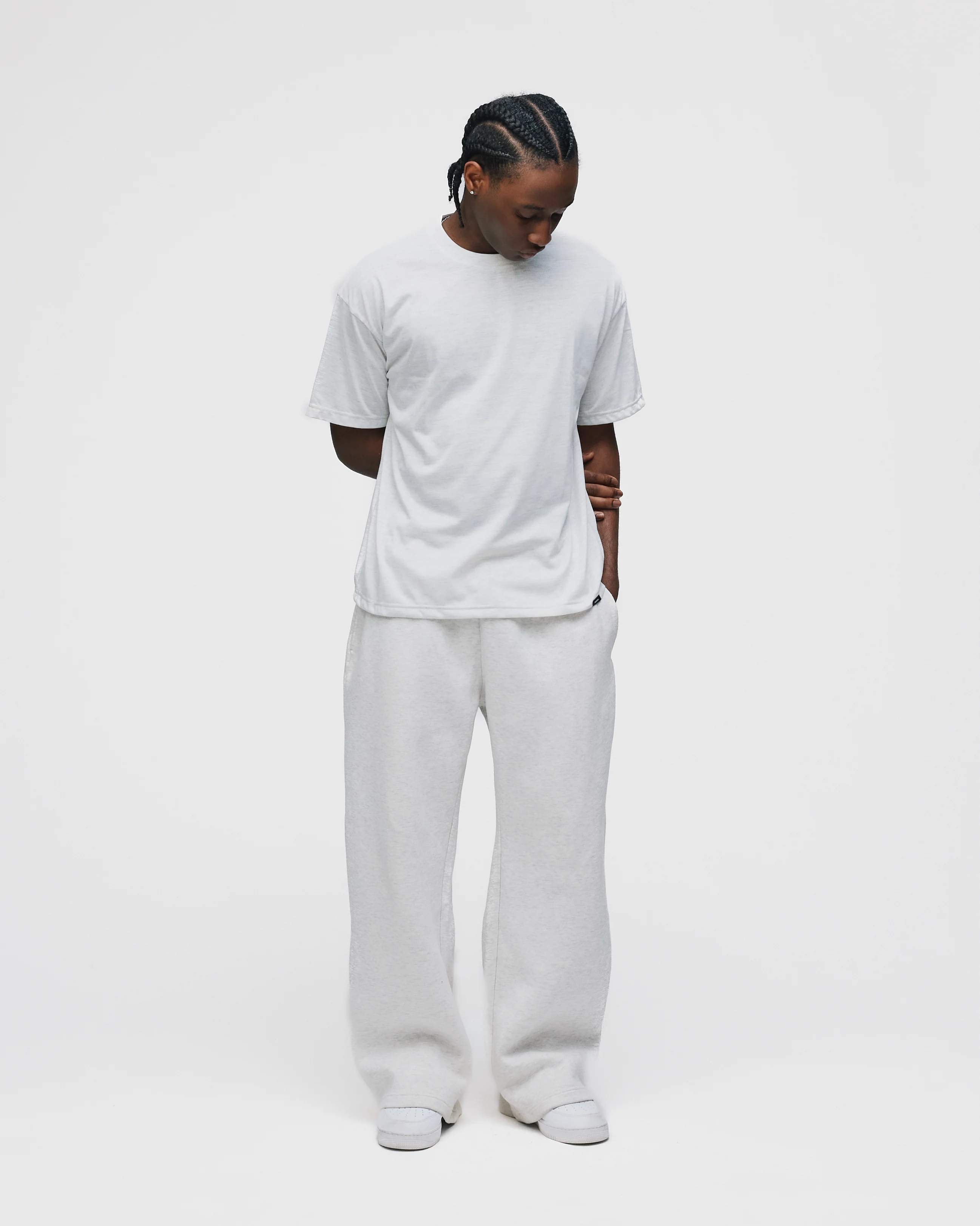 Drop Shoulder T-Shirt - Ash - Image 4