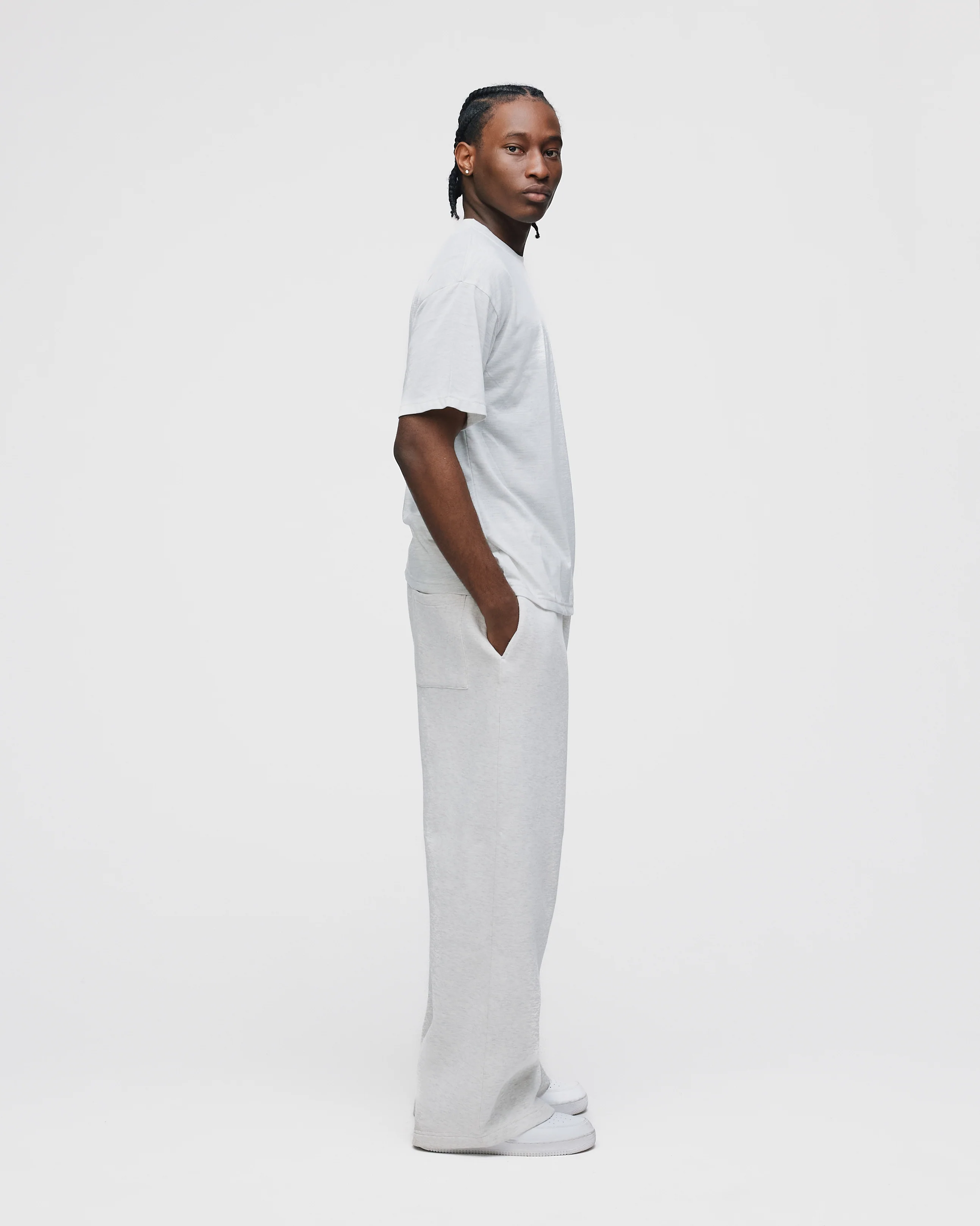 Drop Shoulder T-Shirt - Ash - Image 6