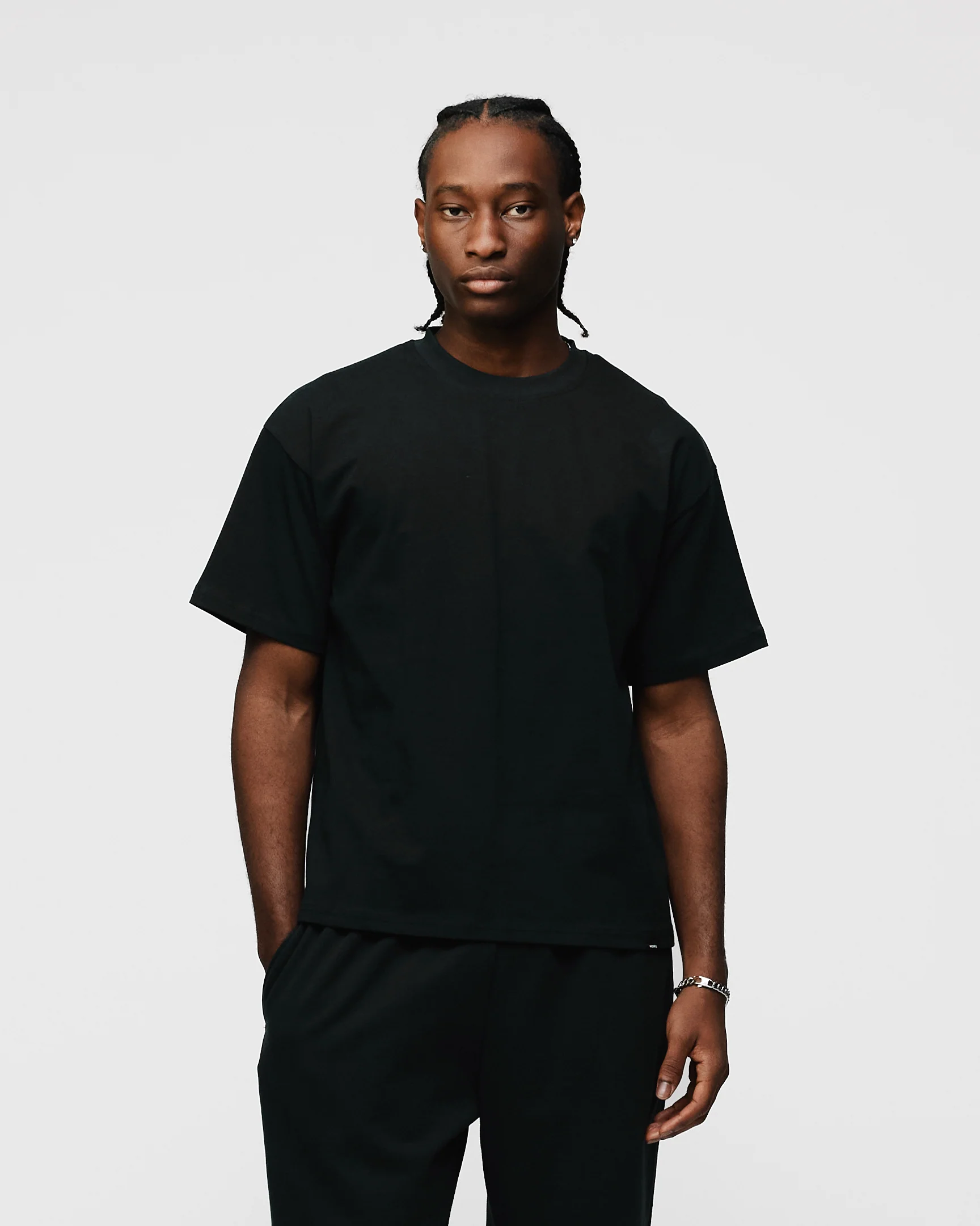 Drop Shoulder T-Shirt - Black - Image 3