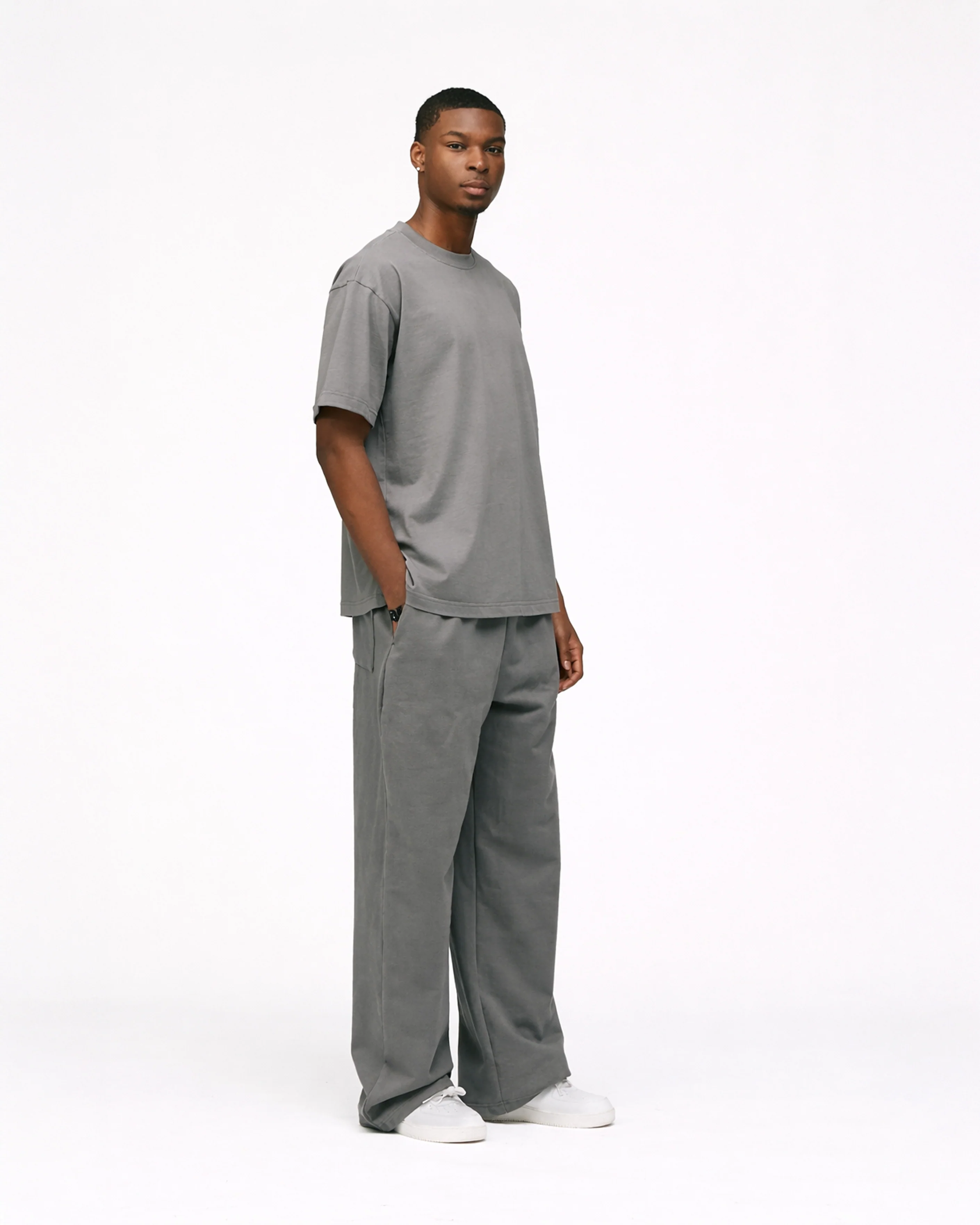 Drop Shoulder T-Shirt - Charcoal - Image 4