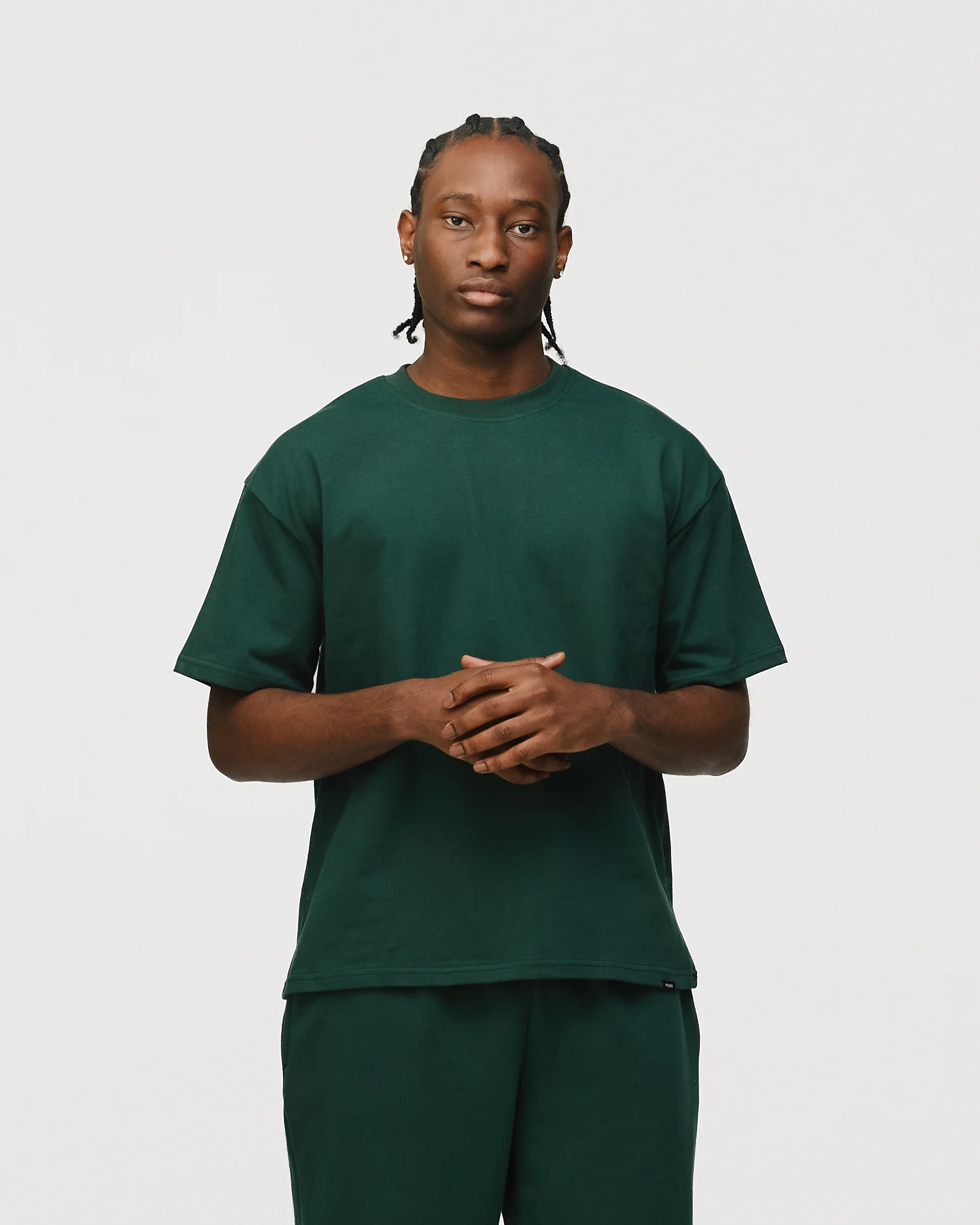 Drop Shoulder T-Shirt - Forest Green - Image 3