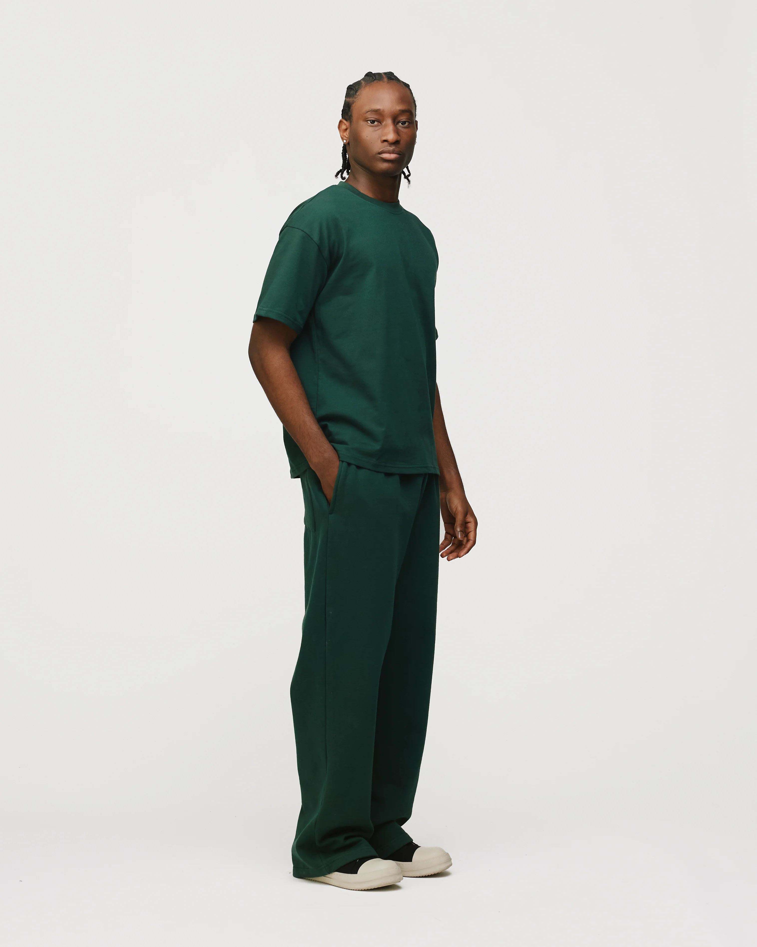 Drop Shoulder T-Shirt - Forest Green - Image 5