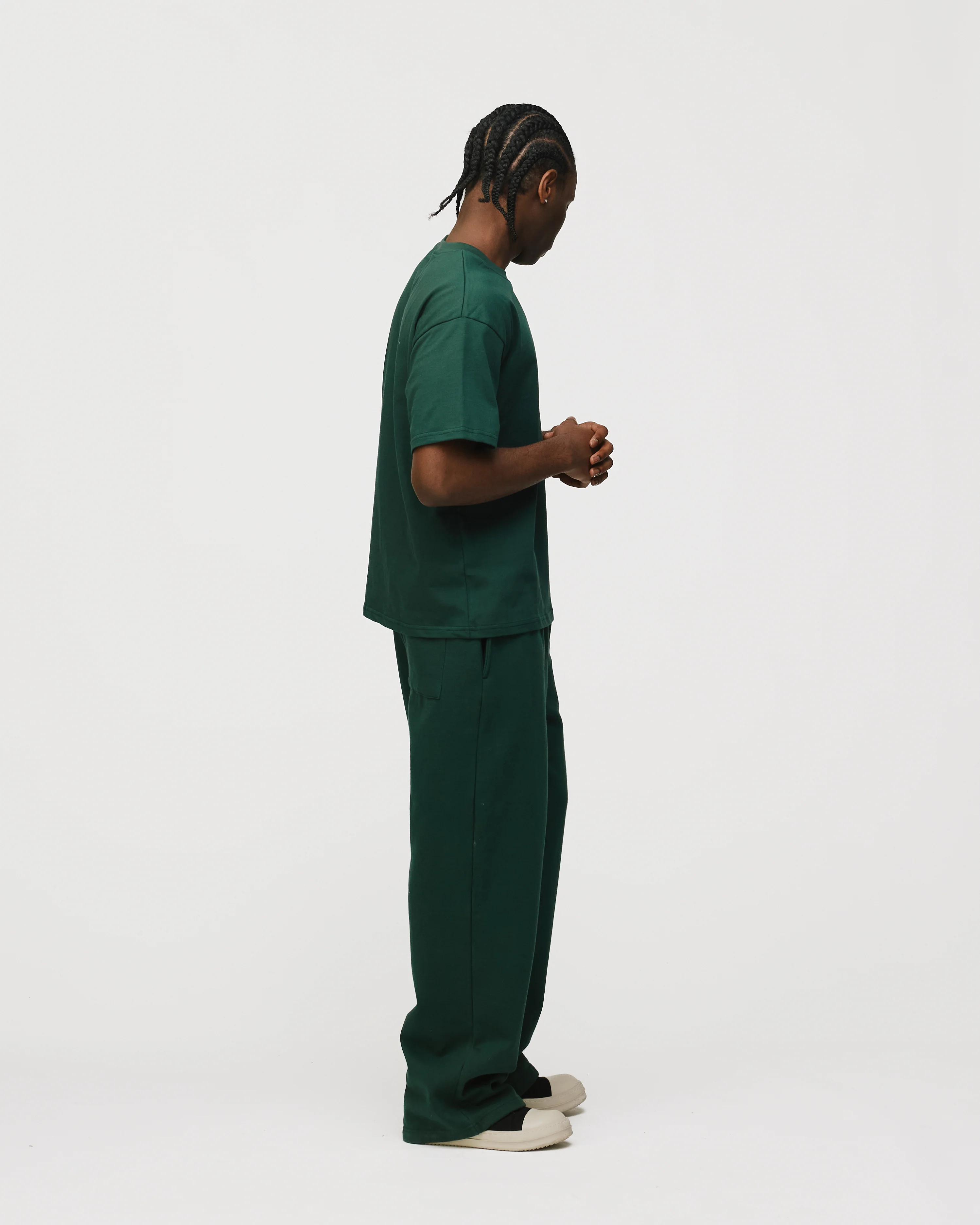 Drop Shoulder T-Shirt - Forest Green - Image 6