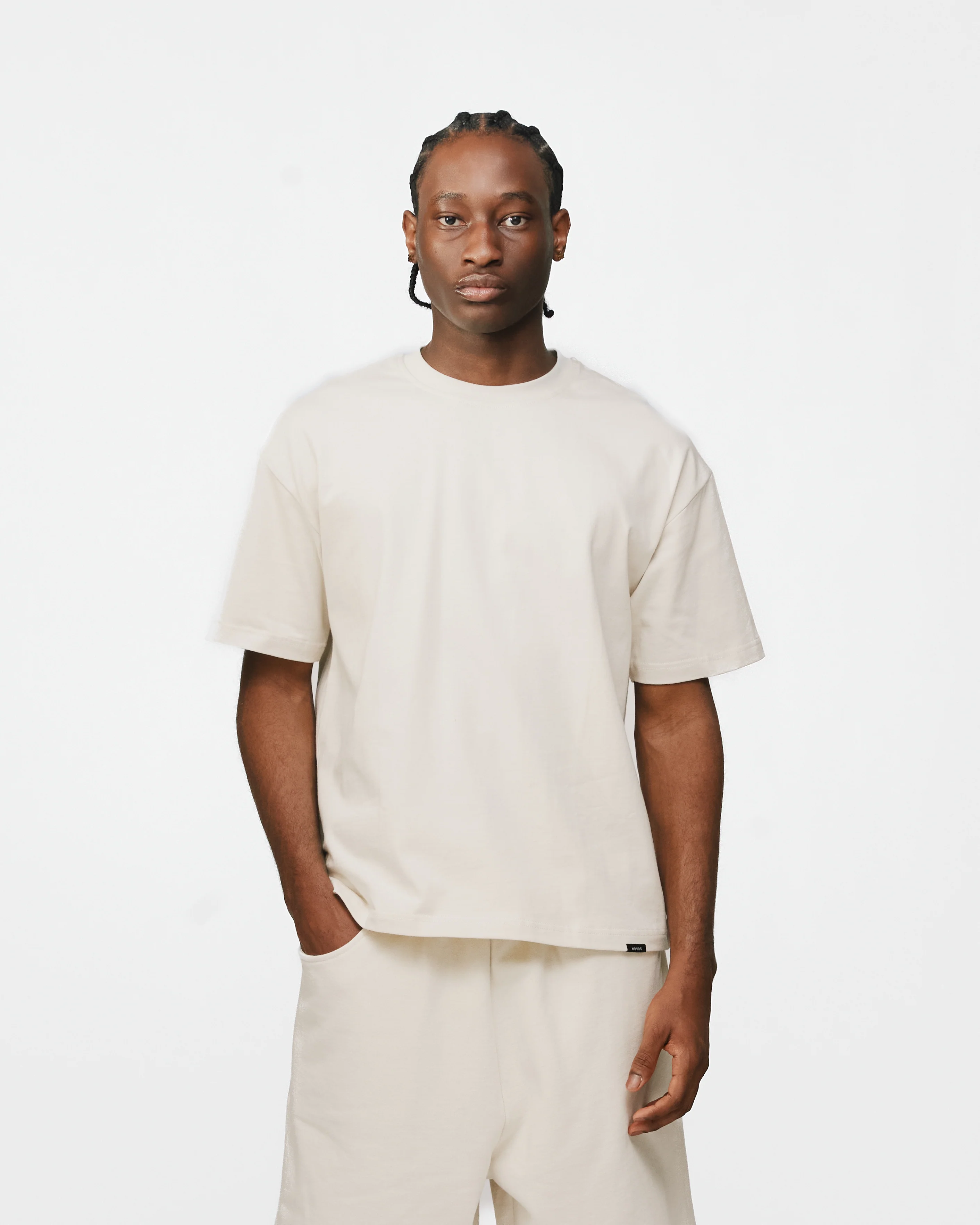 Drop Shoulder T-Shirt - Oyster - Image 3