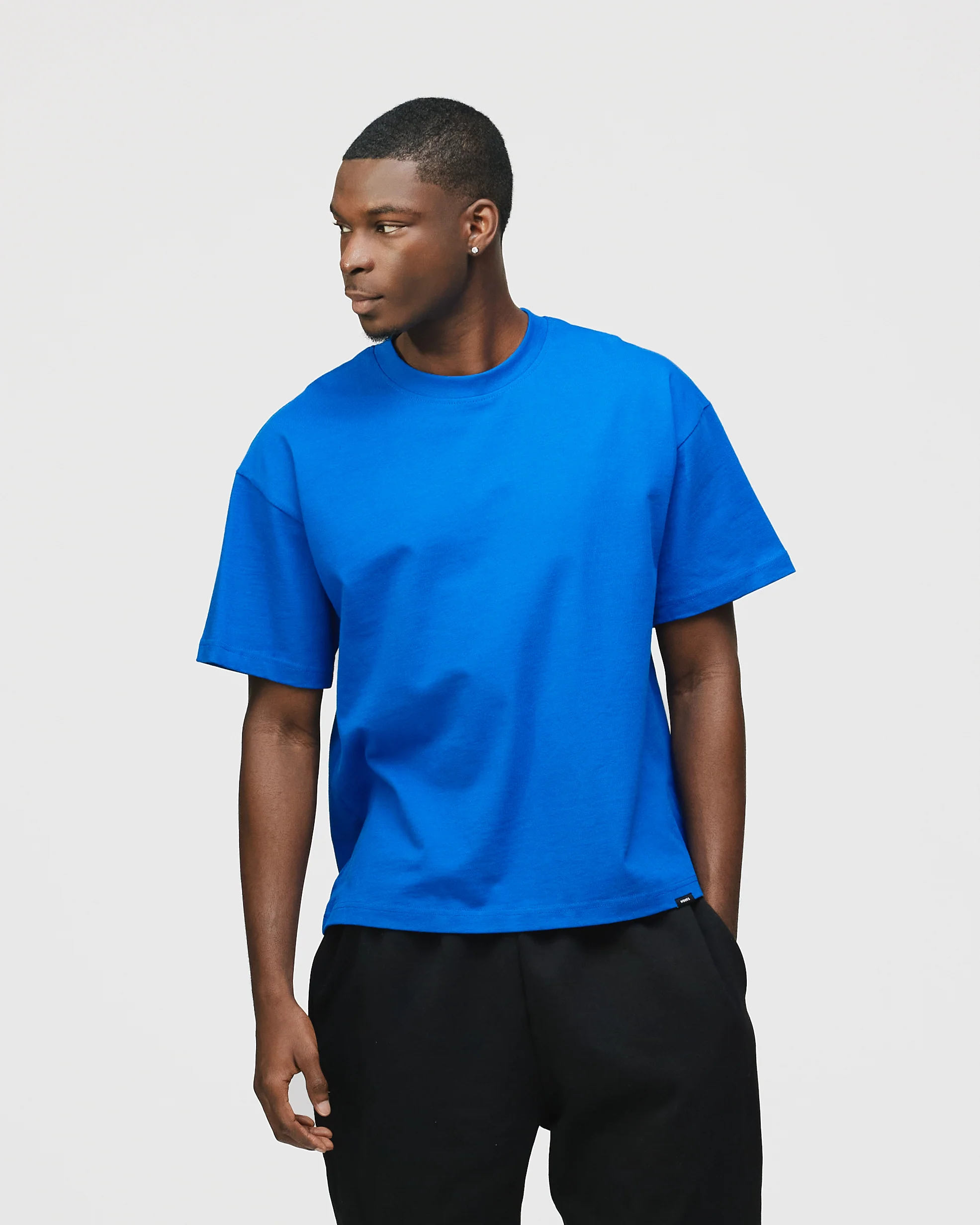 Drop Shoulder T-Shirt - Royal Blue - Image 3