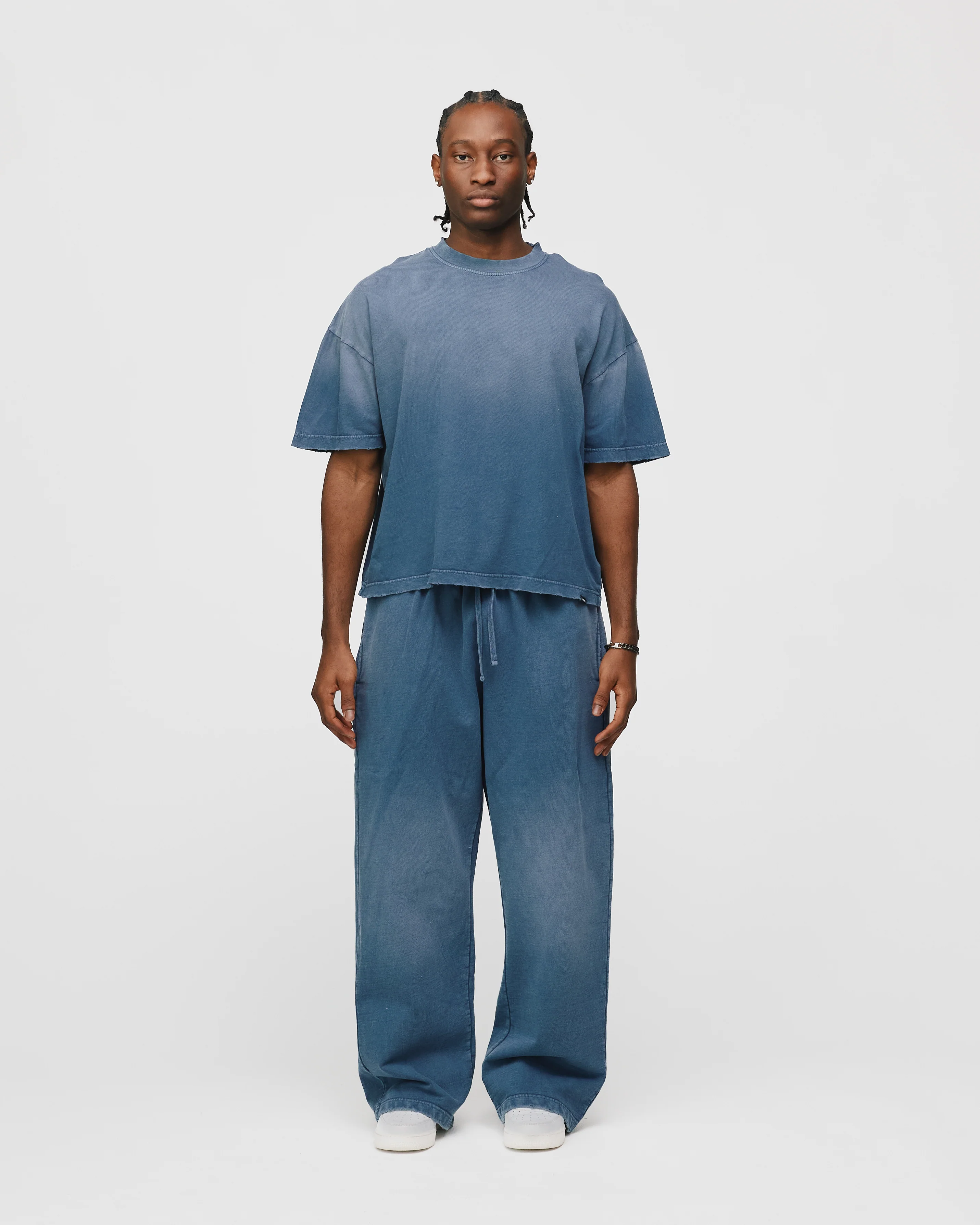 Drop Shoulder T-Shirt - Sunfaded Blue - Image 2
