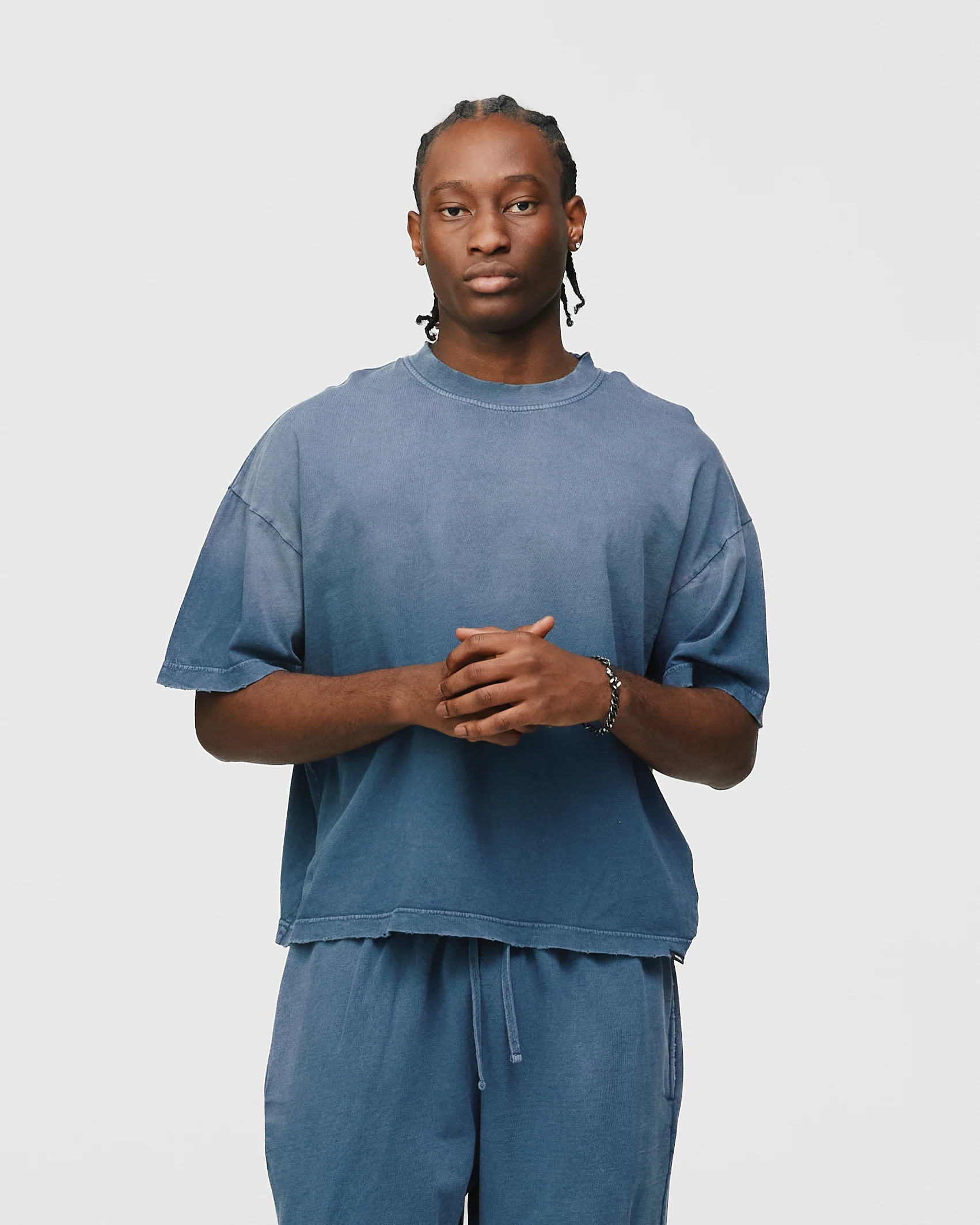 Drop Shoulder T-Shirt - Sunfaded Blue - Image 3