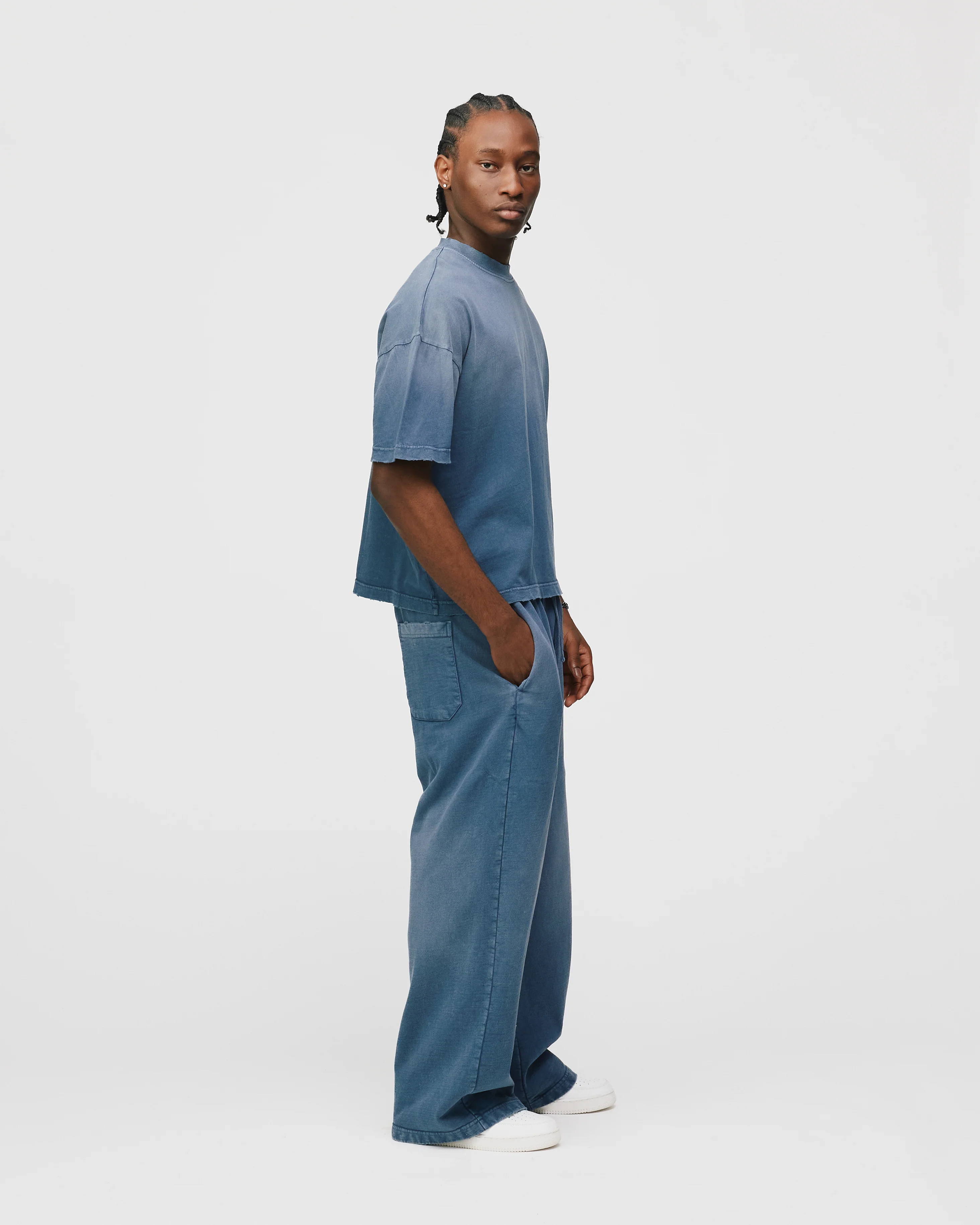 Drop Shoulder T-Shirt - Sunfaded Blue - Image 6