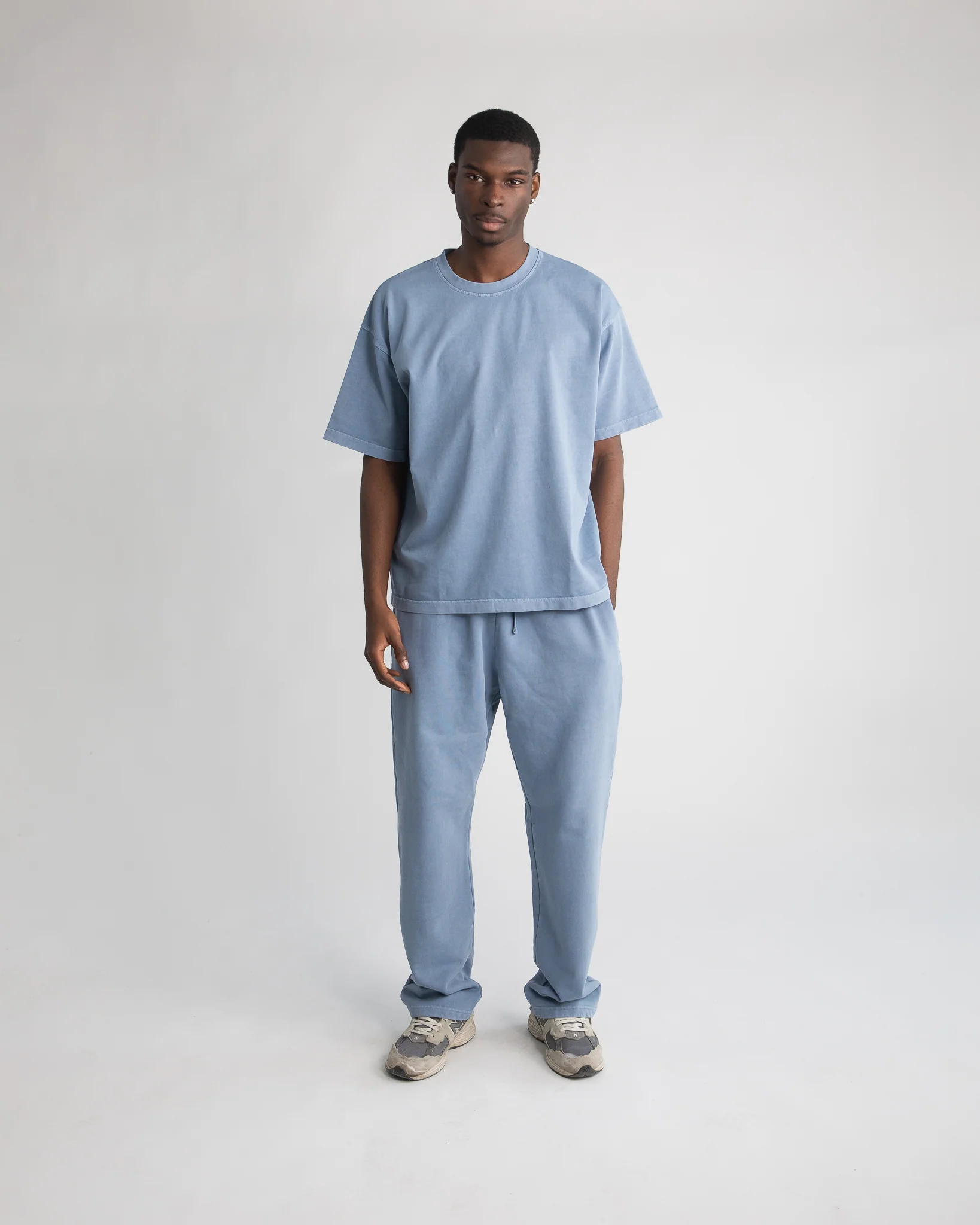 Drop Shoulder T-Shirt - Vintage Blue - Image 2