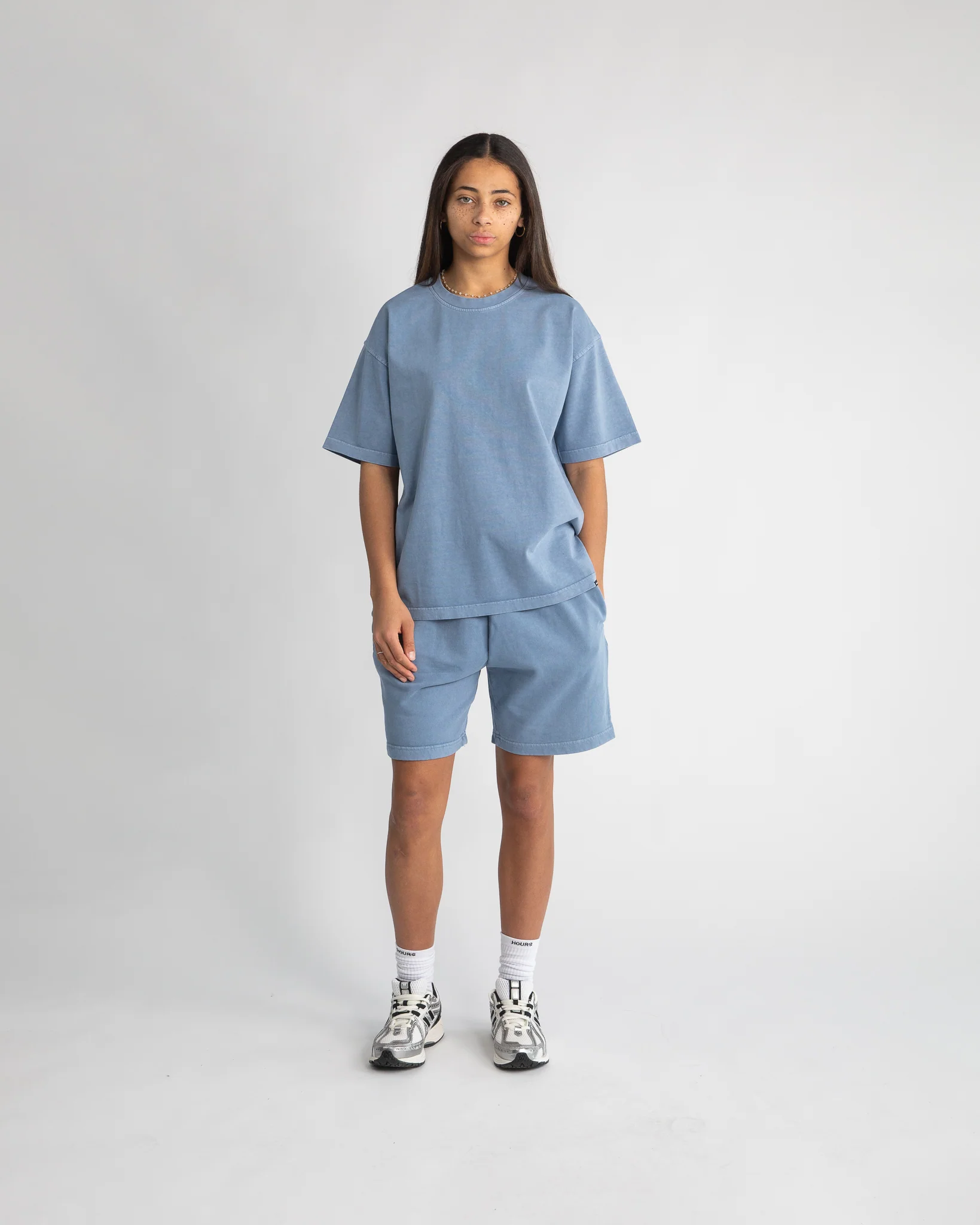 Drop Shoulder T-Shirt - Vintage Blue - Image 4