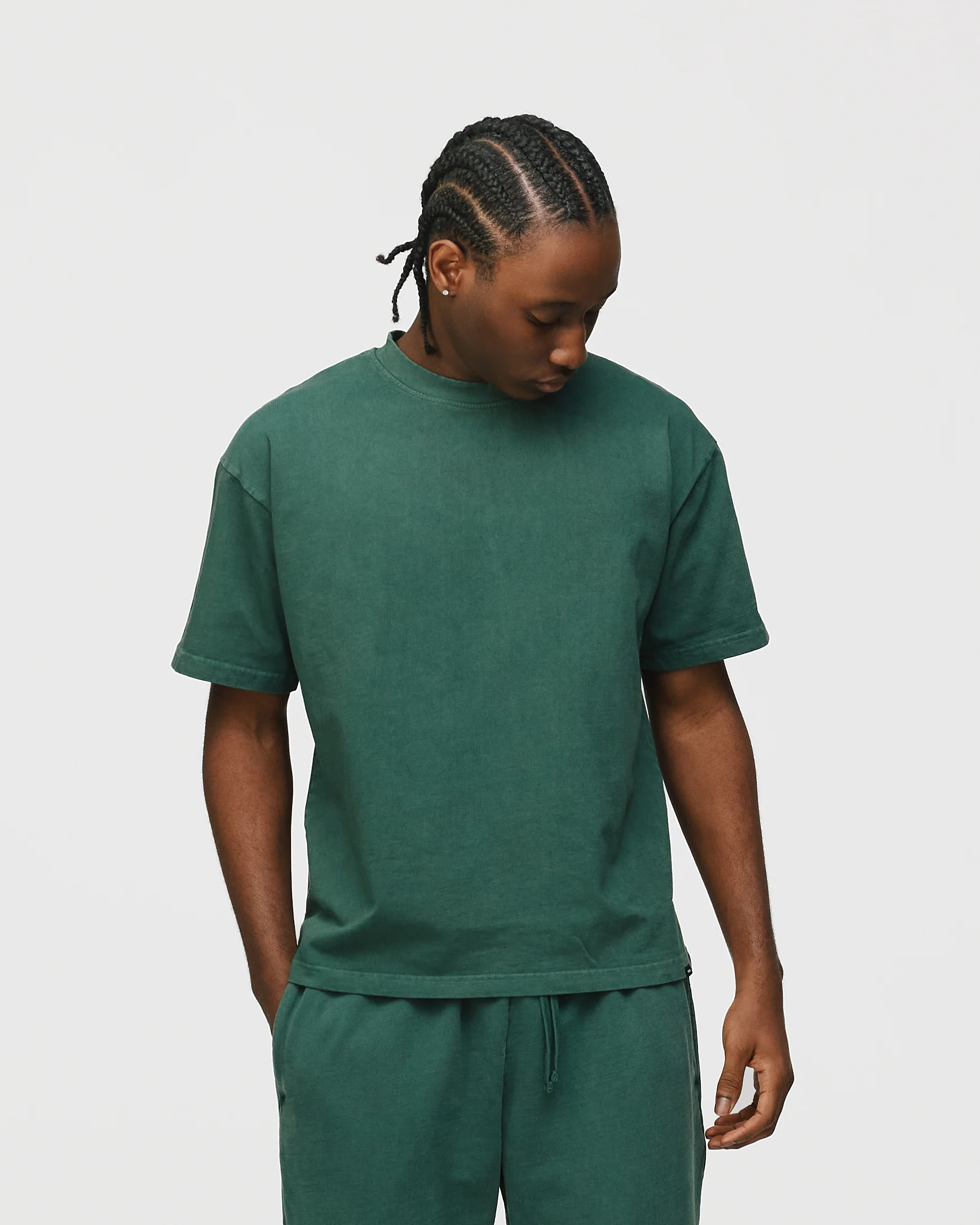Drop Shoulder T-Shirt - Vintage Green - Image 3