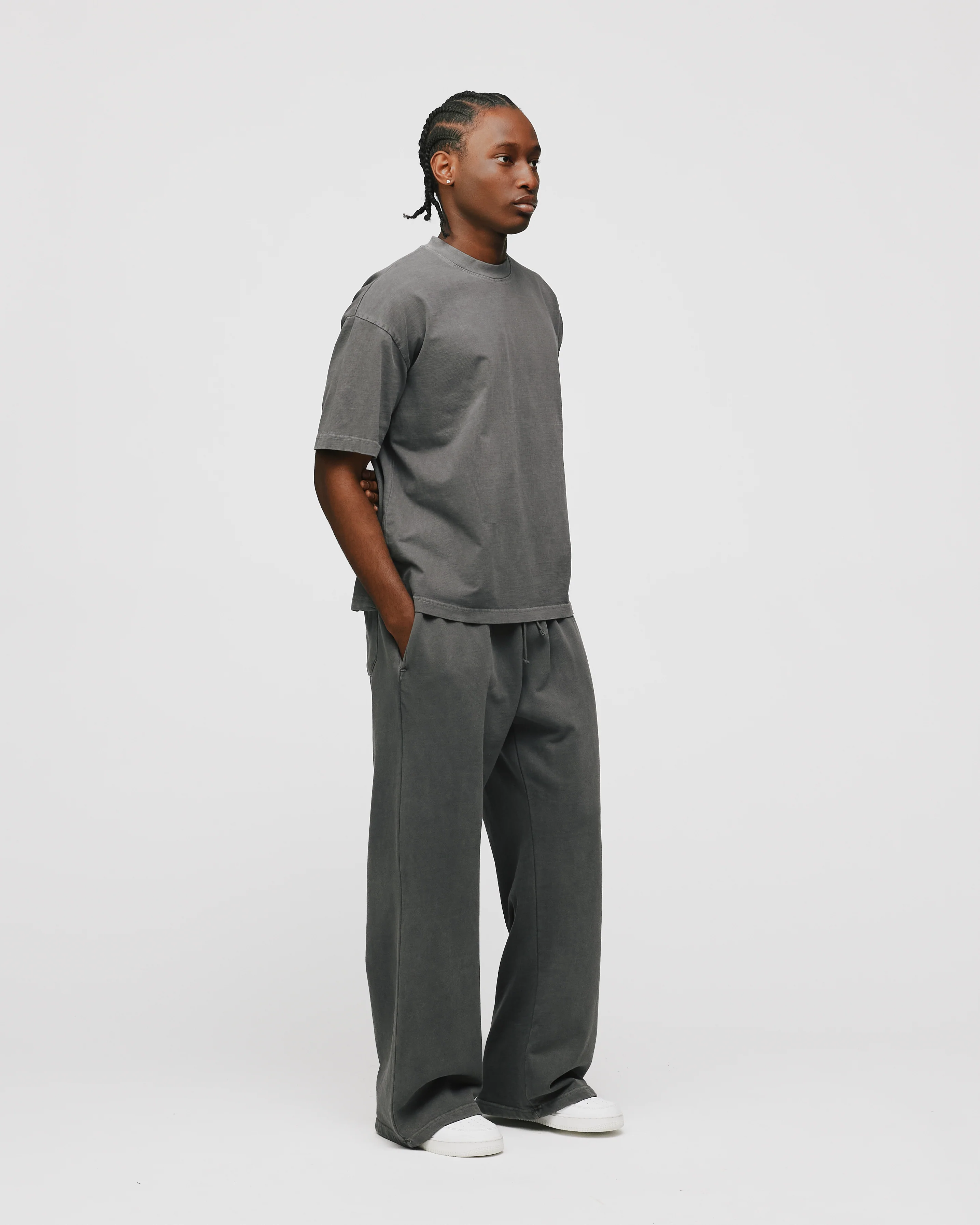 Drop Shoulder T-Shirt - Vintage Grey - Image 5