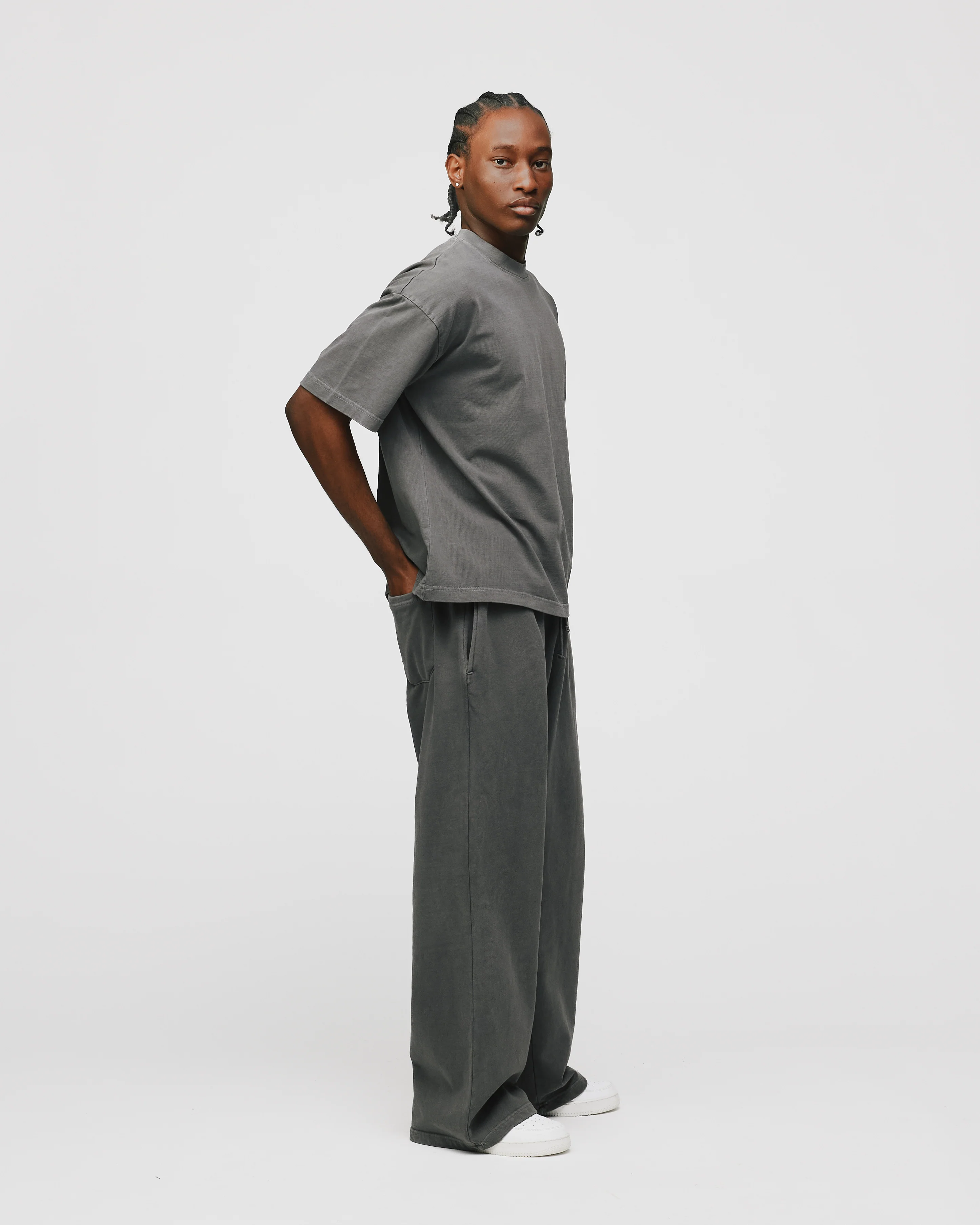 Drop Shoulder T-Shirt - Vintage Grey - Image 6