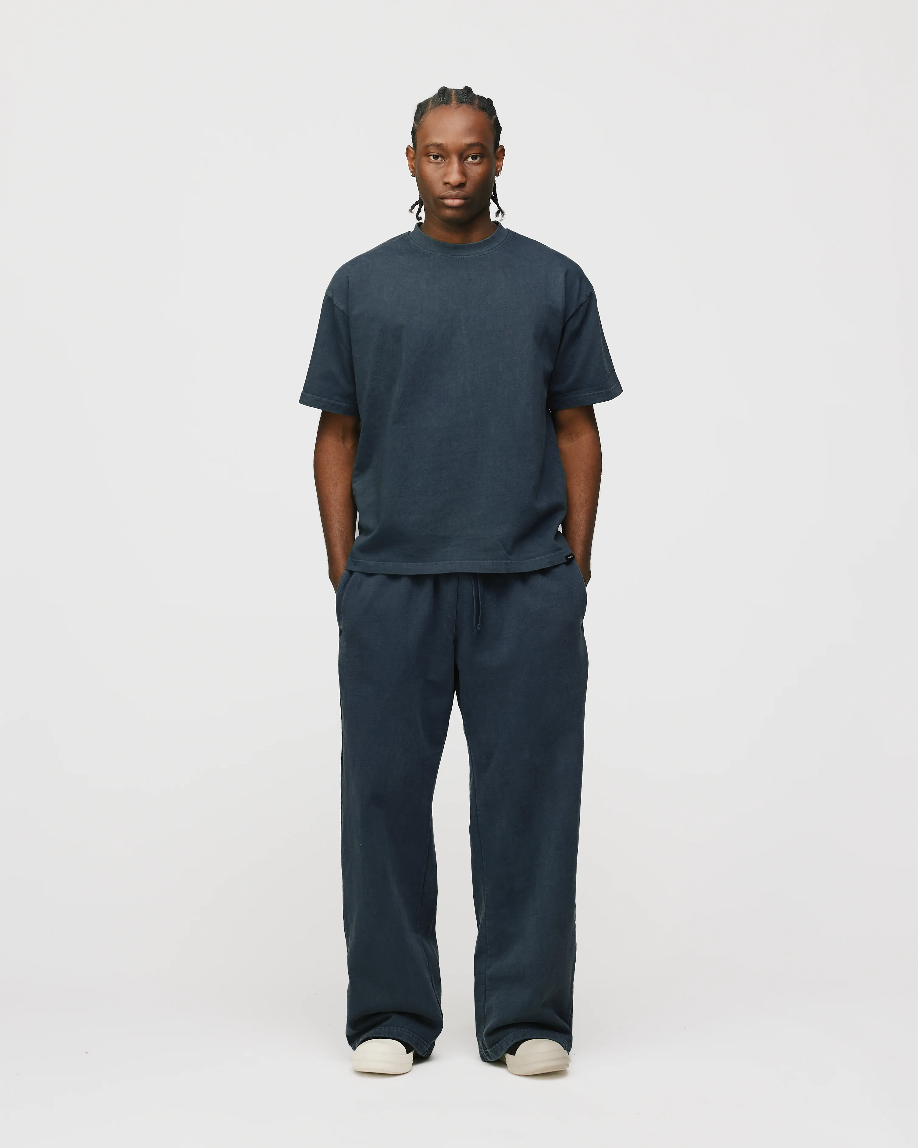 Drop Shoulder T-Shirt - Vintage Navy - Image 4