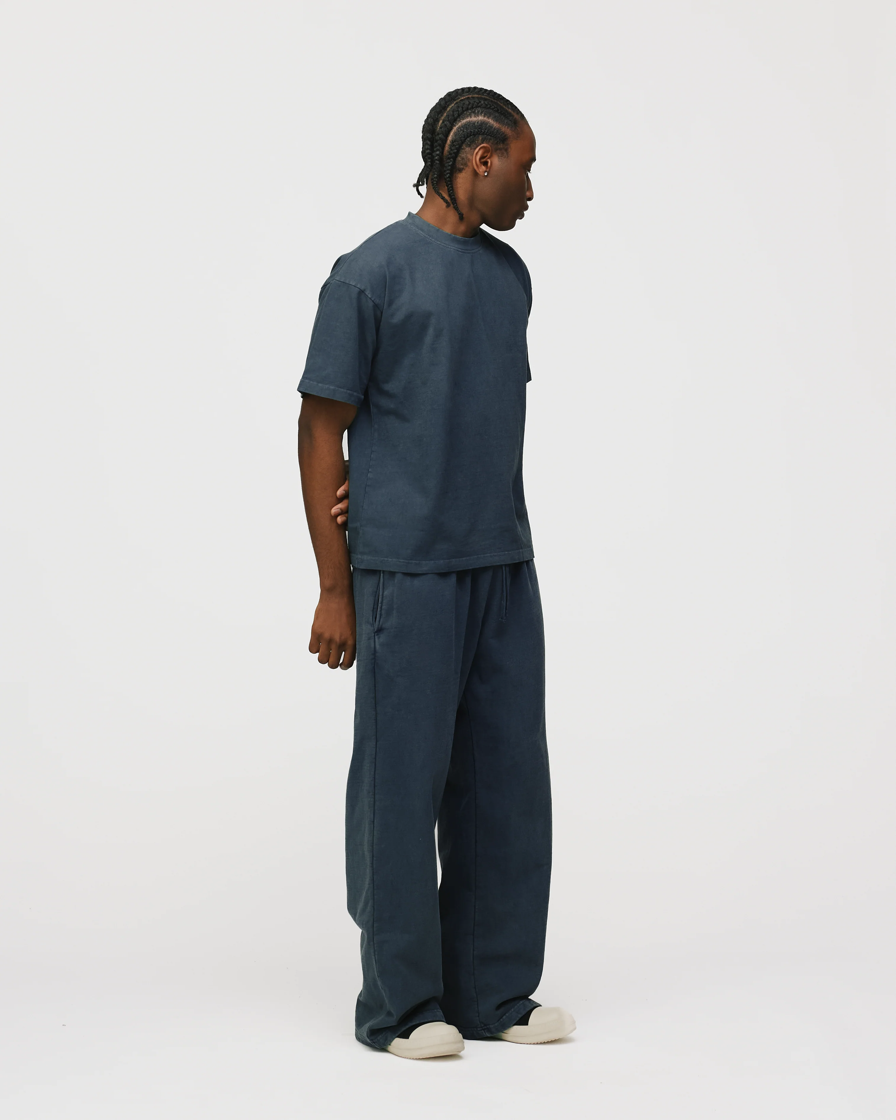 Drop Shoulder T-Shirt - Vintage Navy - Image 6