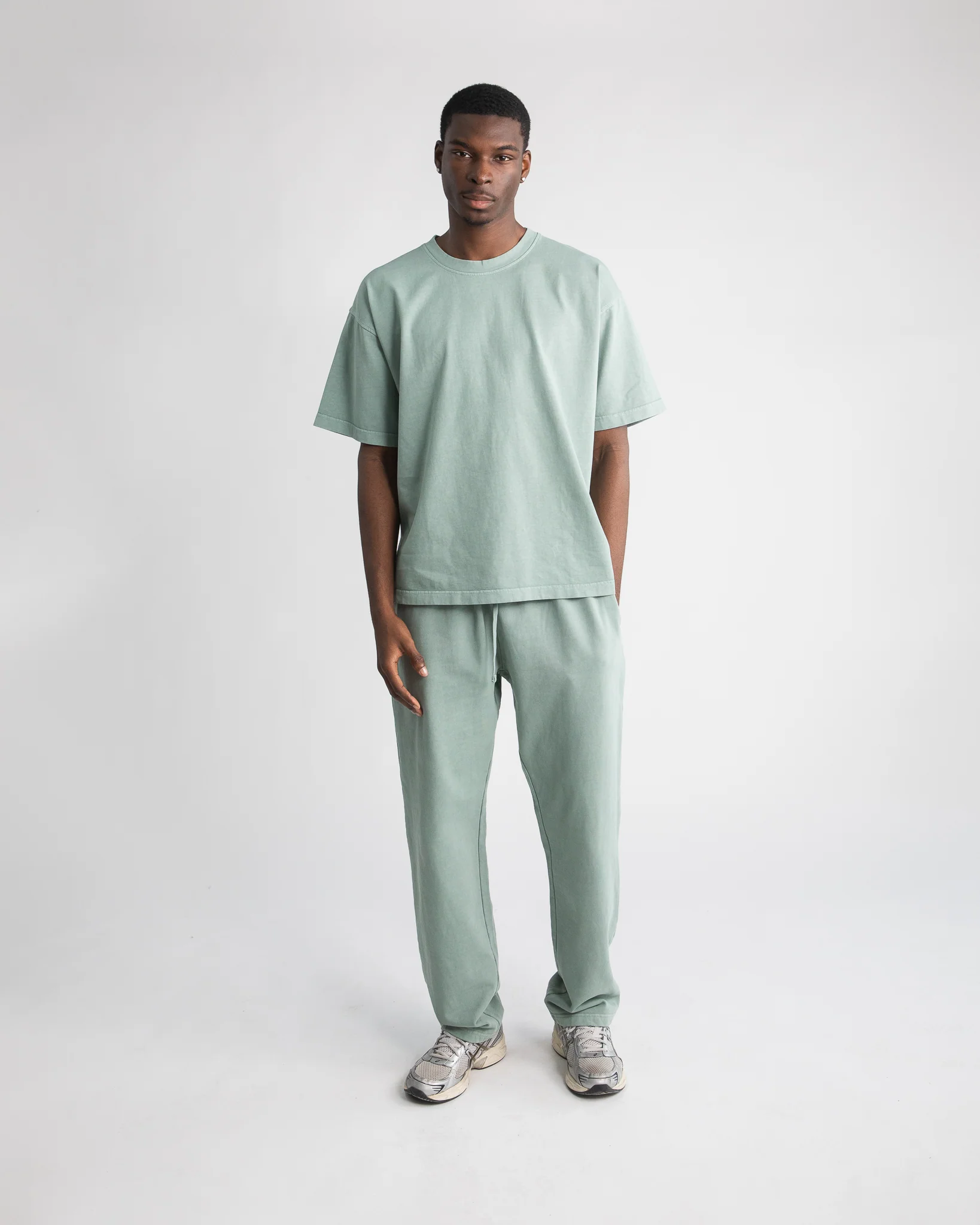 Drop Shoulder T-Shirt - Vintage Sage - Image 2