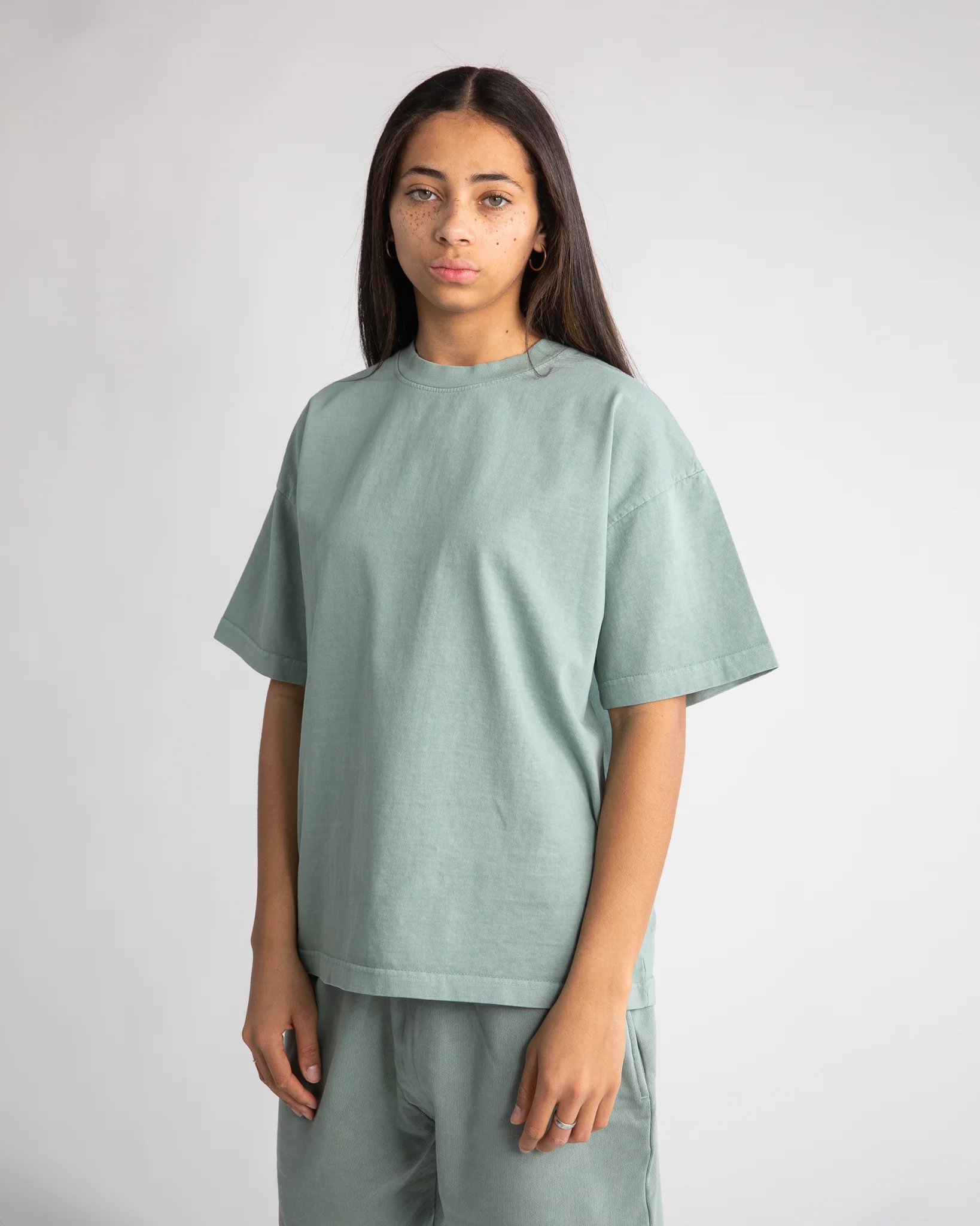 Drop Shoulder T-Shirt - Vintage Sage - Image 6