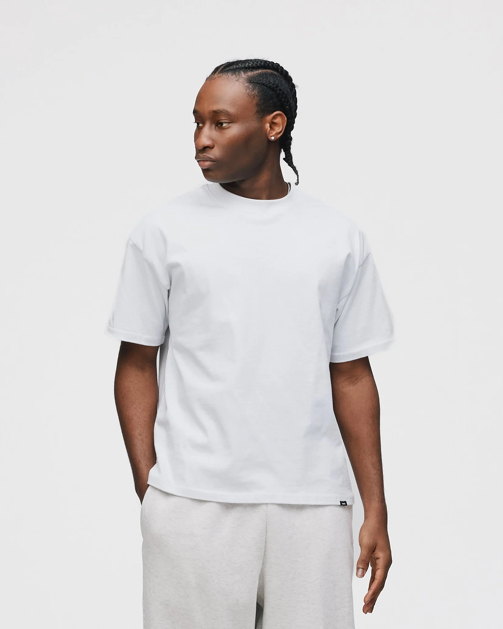 Drop Shoulder T-Shirt - White - Image 3