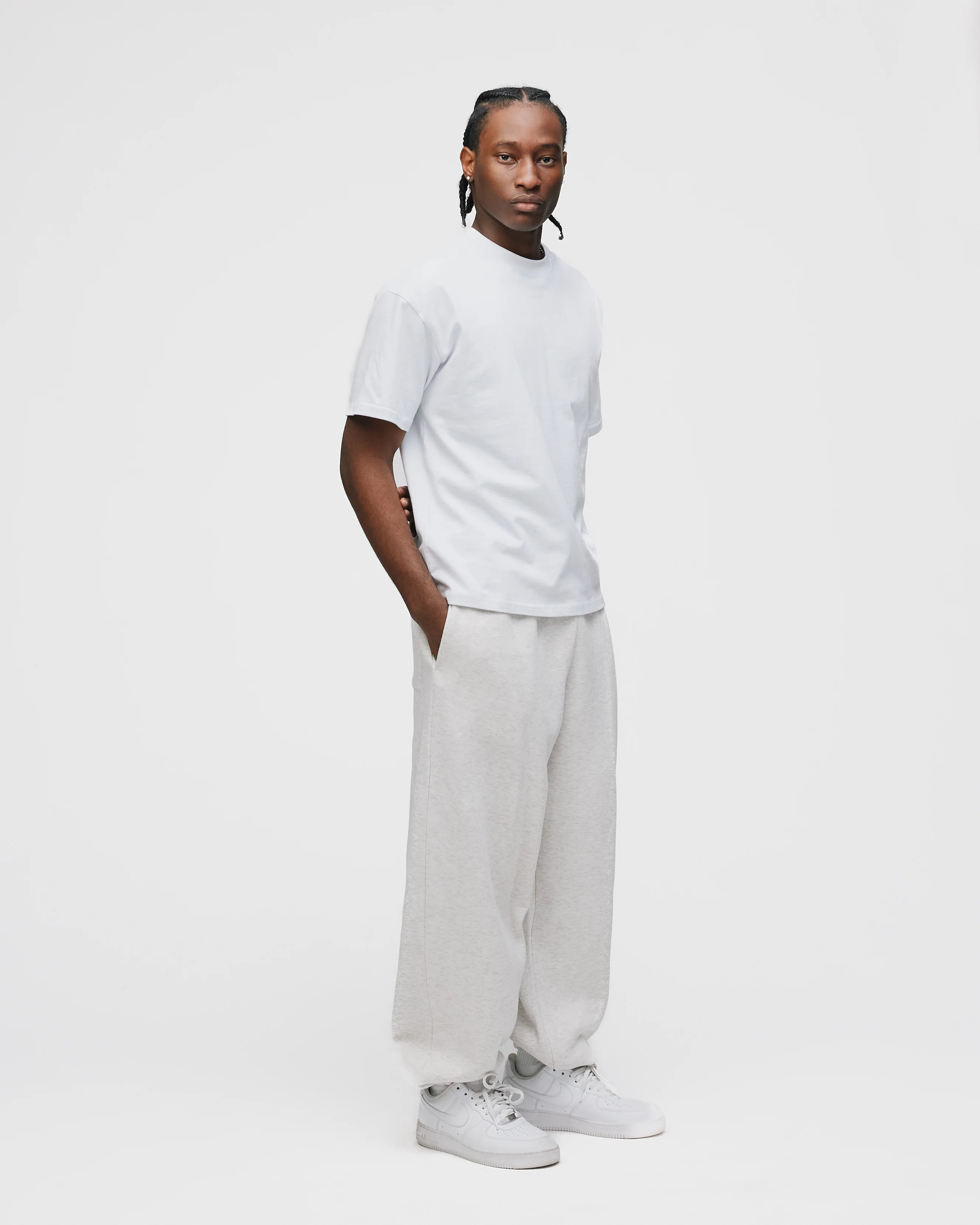 Drop Shoulder T-Shirt - White - Image 5