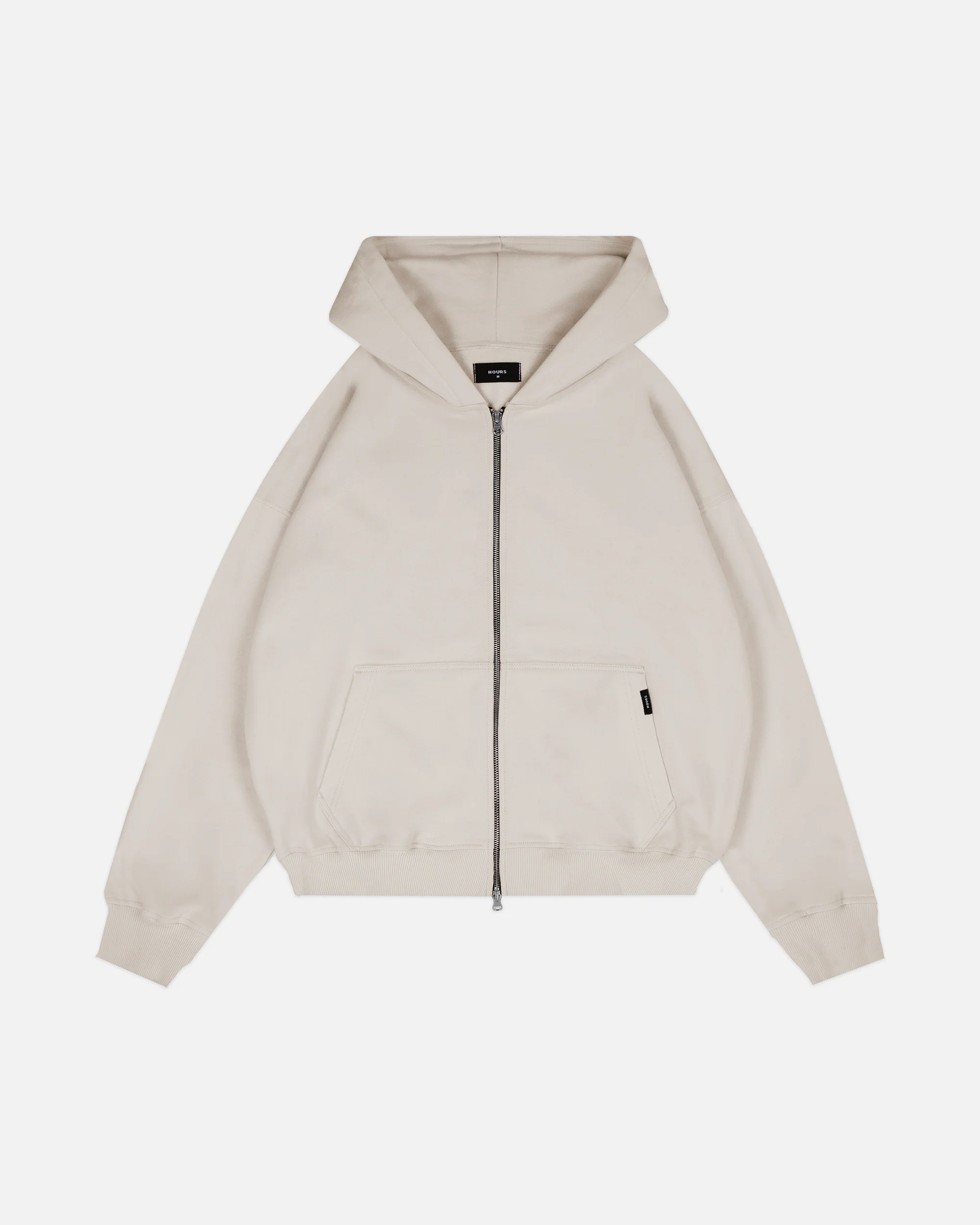Drop Shoulder Zip Hoodie - Desert