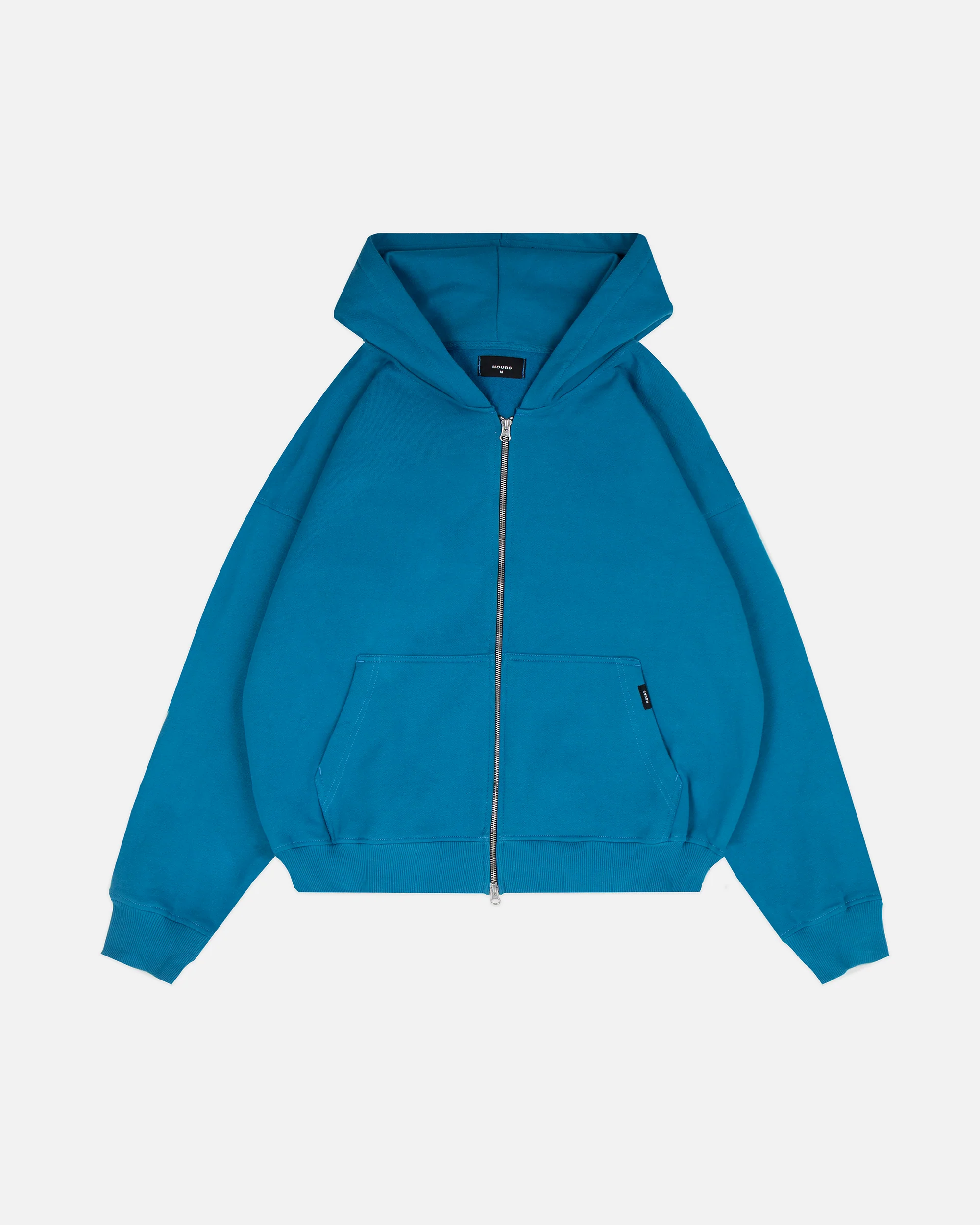 Drop Shoulder Zip Hoodie - Laguna