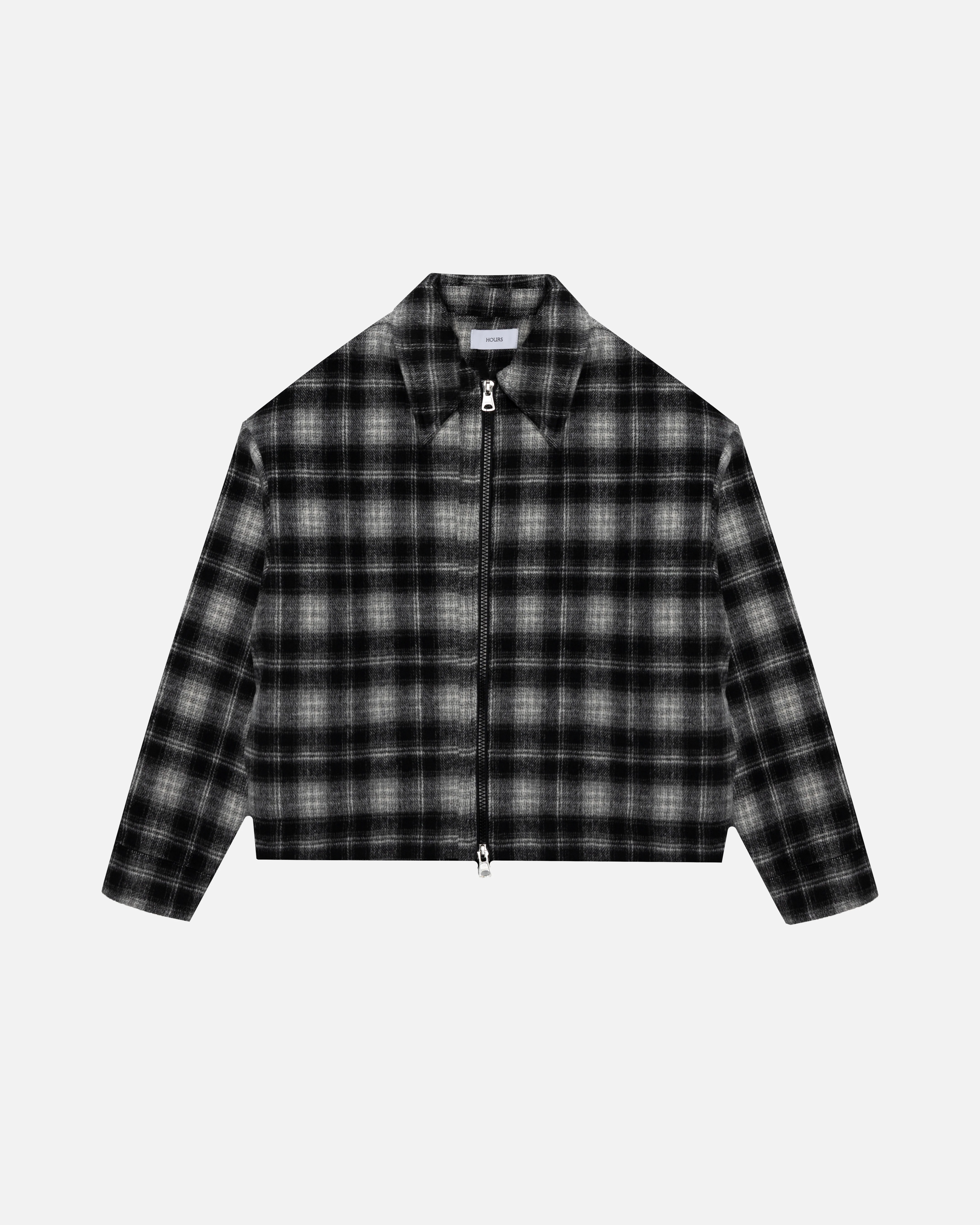 Flannel Zip Overshirt - Black