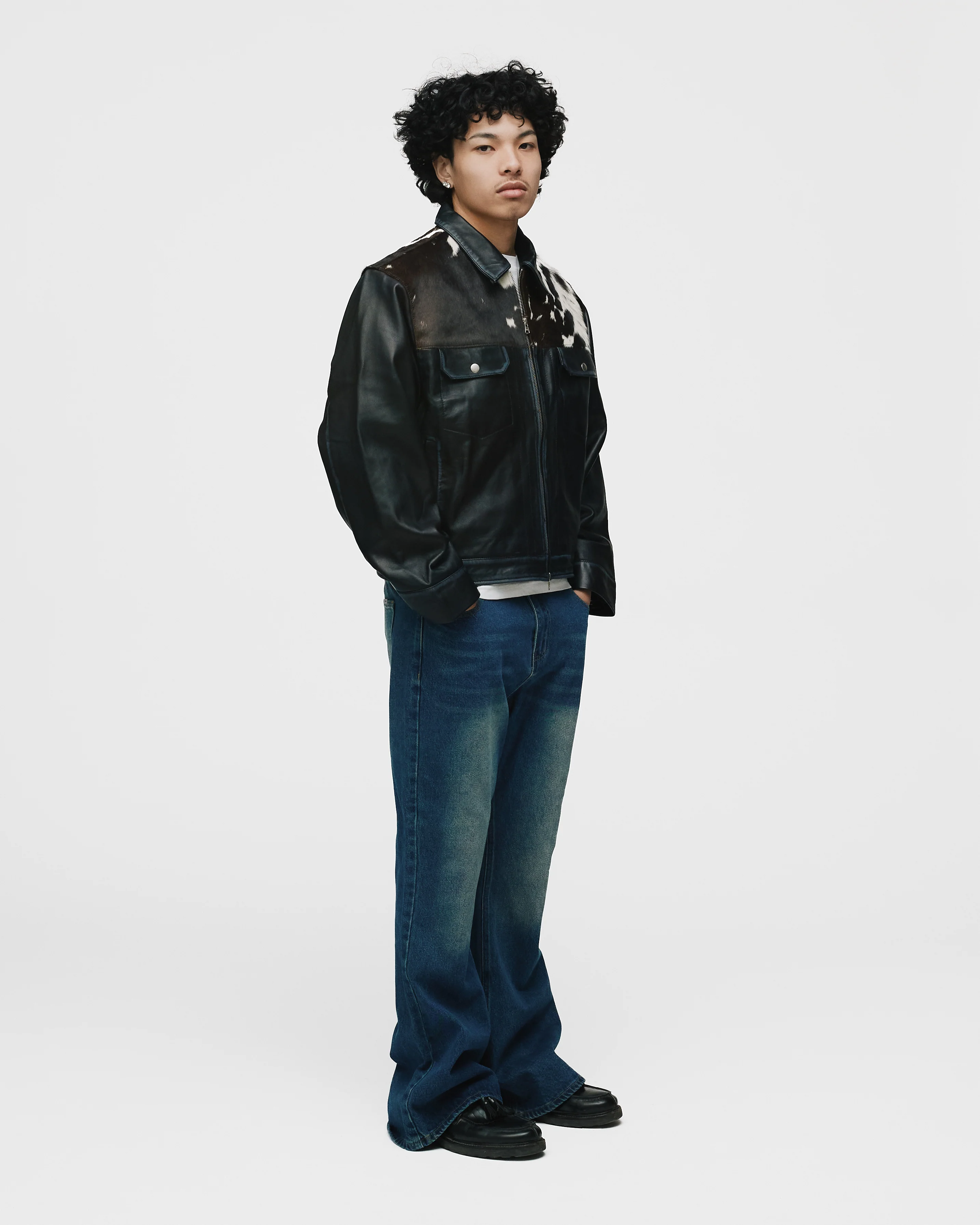 Flare Denim Pants - Mid Blue - Image 5