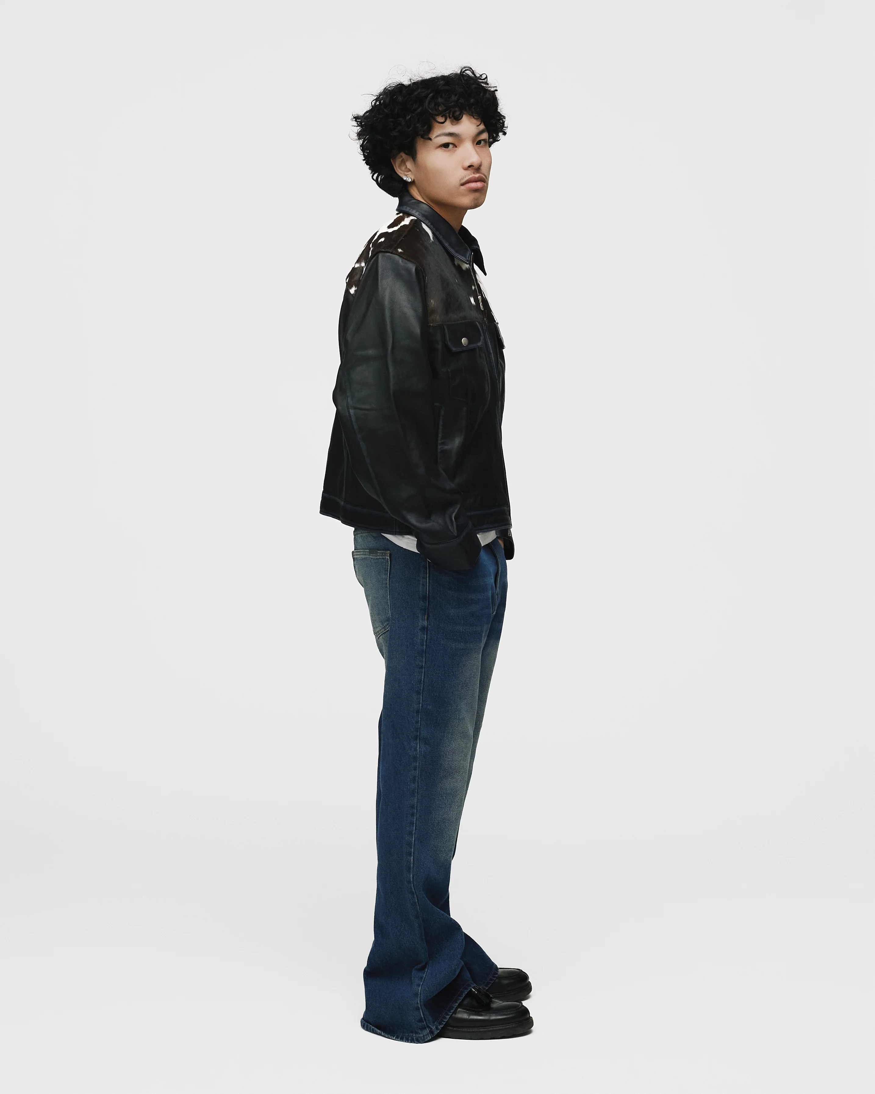 Flare Denim Pants - Mid Blue - Image 6