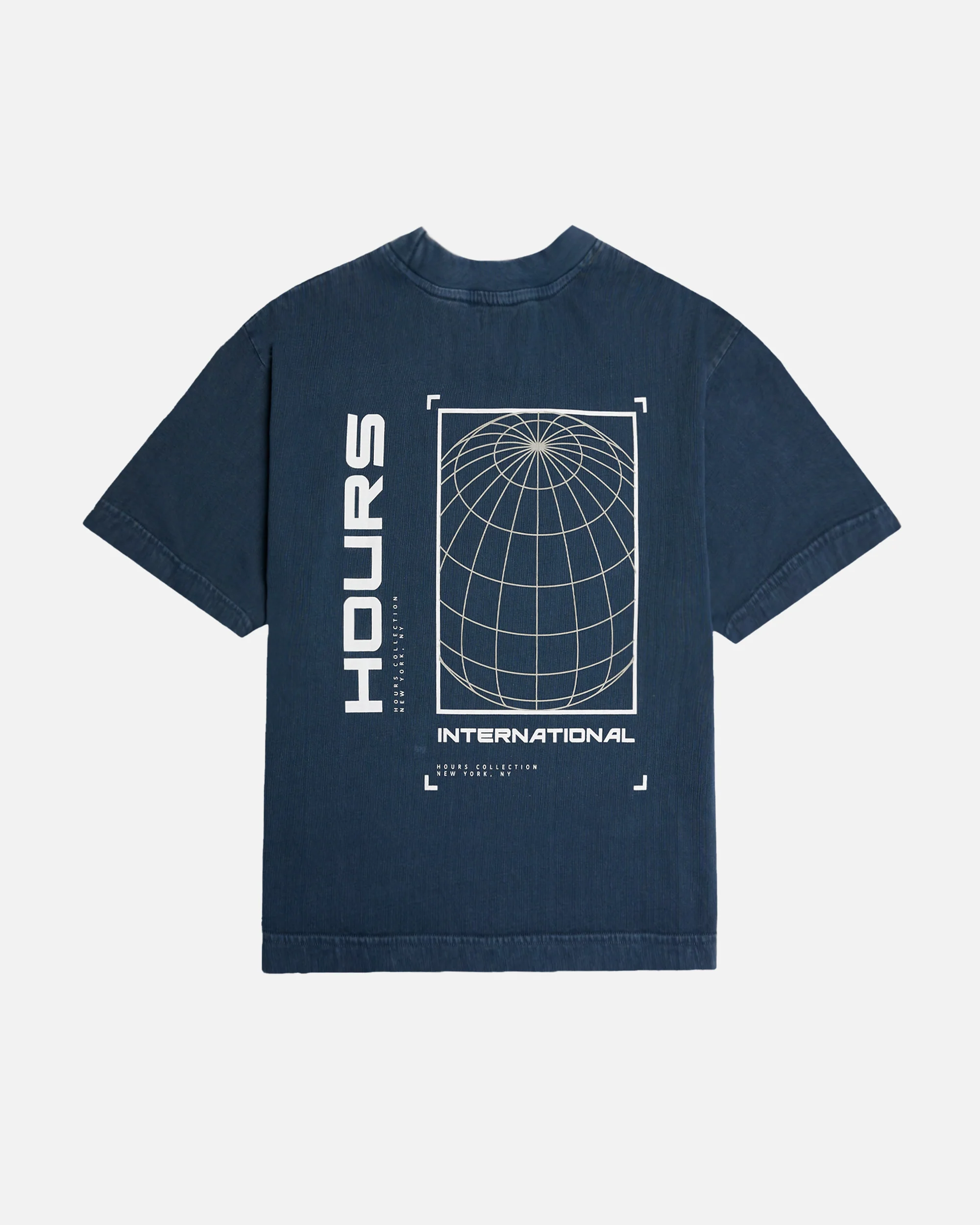 Hours International Cropped T-Shirt - Vintage Navy