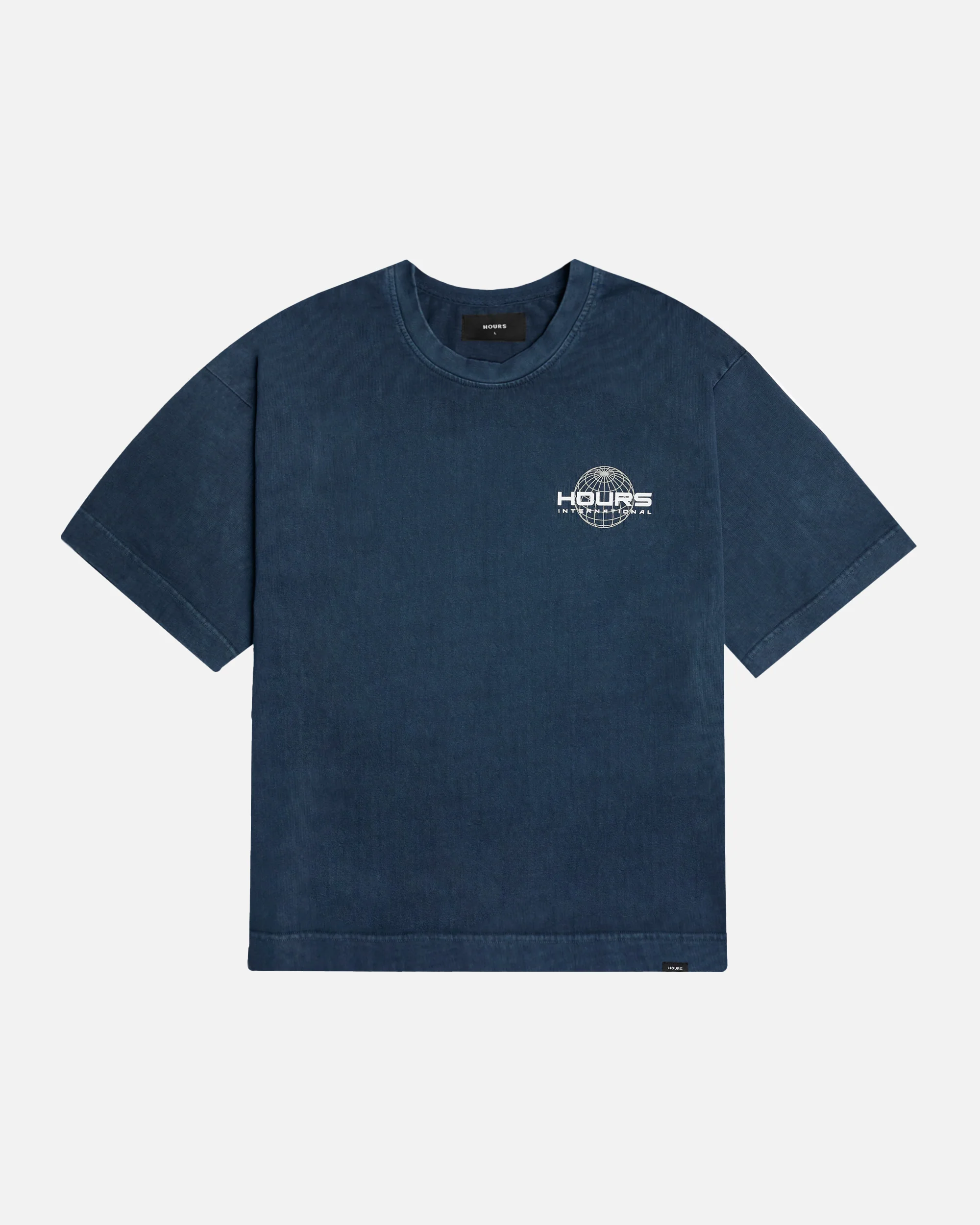 Hours International Cropped T-Shirt - Vintage Navy - Image 3