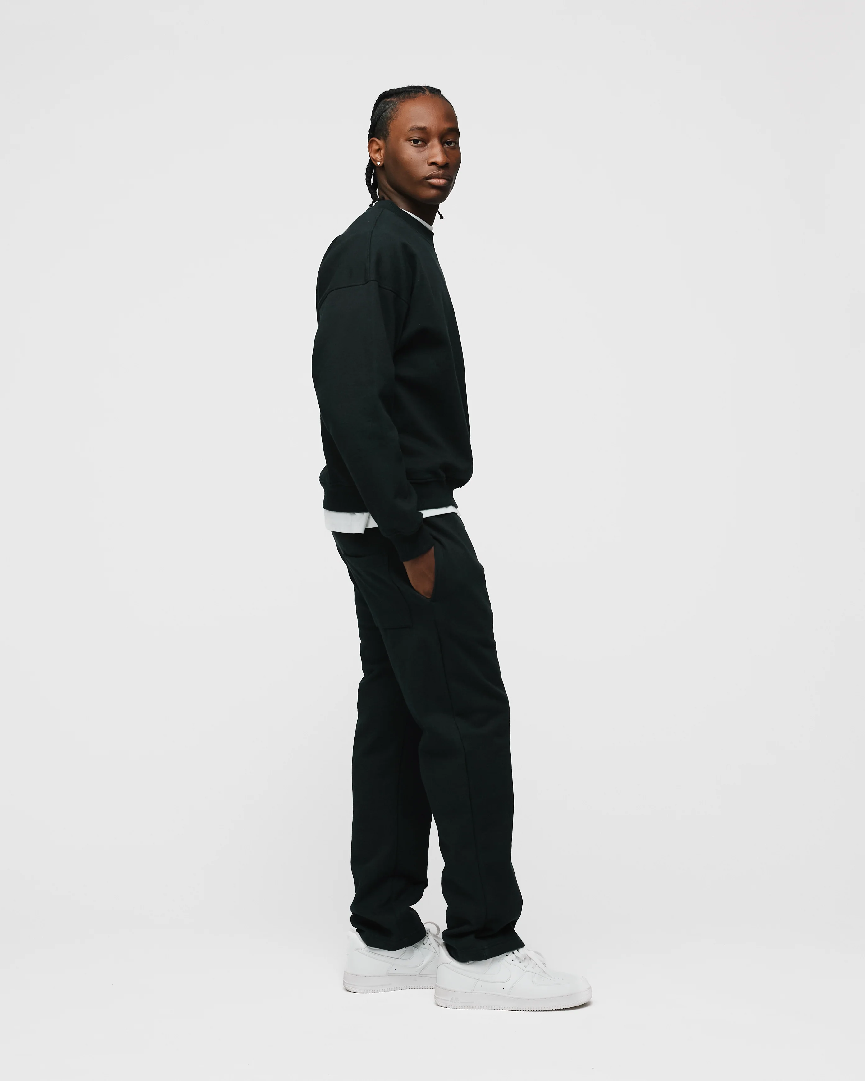 Open Bottom Sweatpants - Black - Image 6