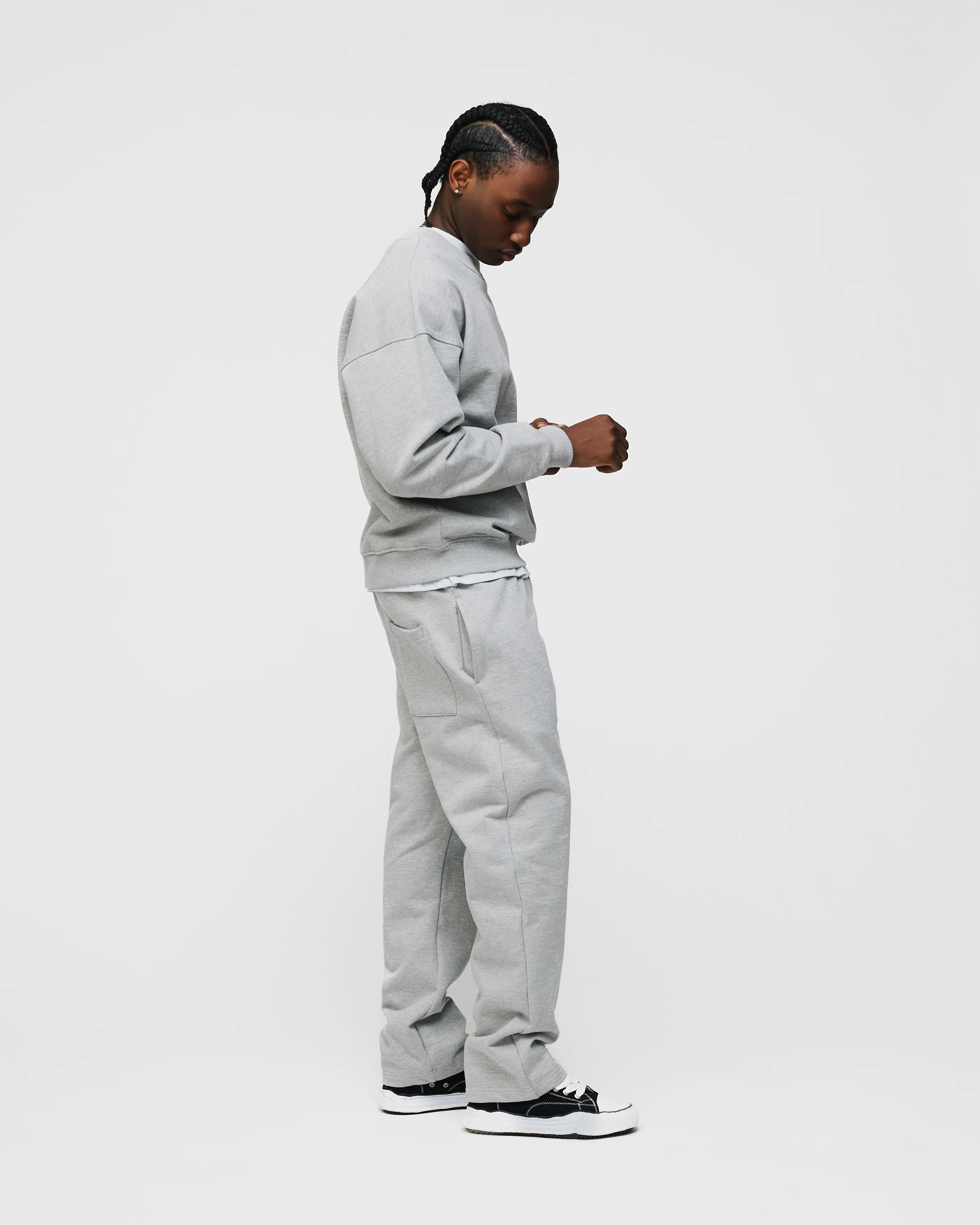 Open Bottom Sweatpants - Grey - Image 6