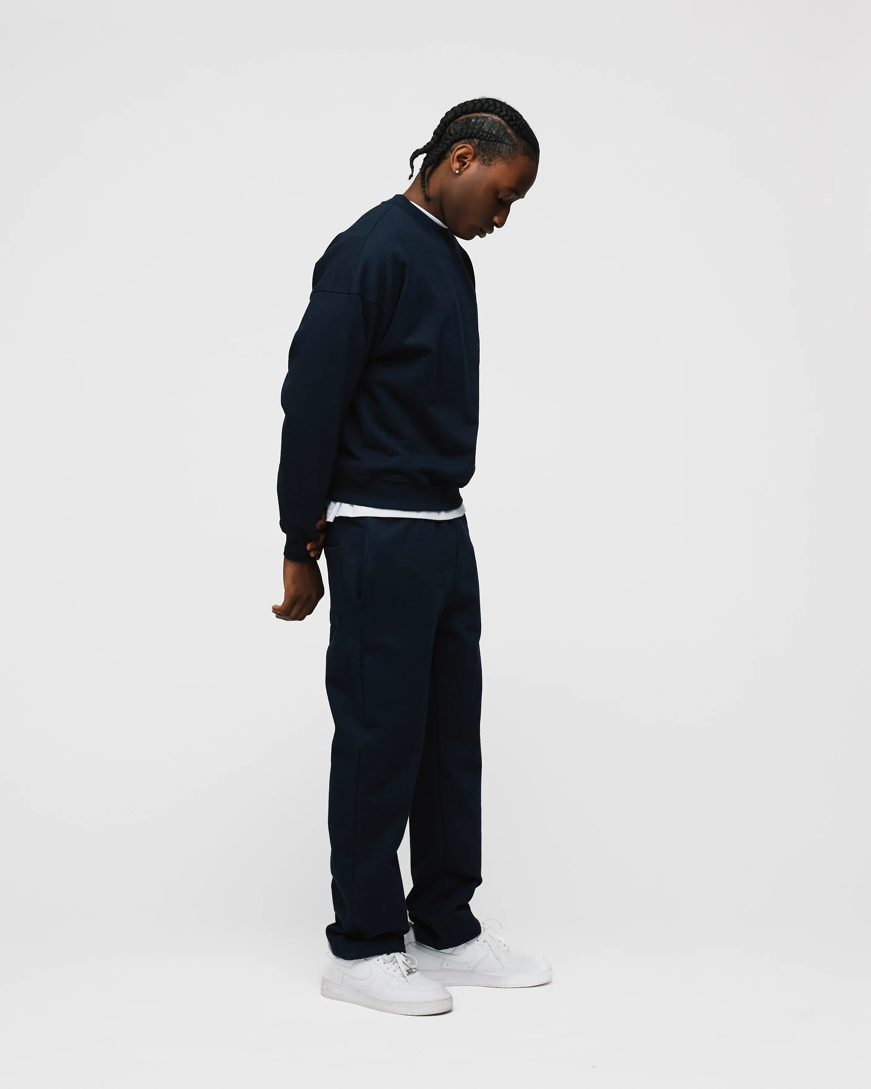 Open Bottom Sweatpants - Navy - Image 5