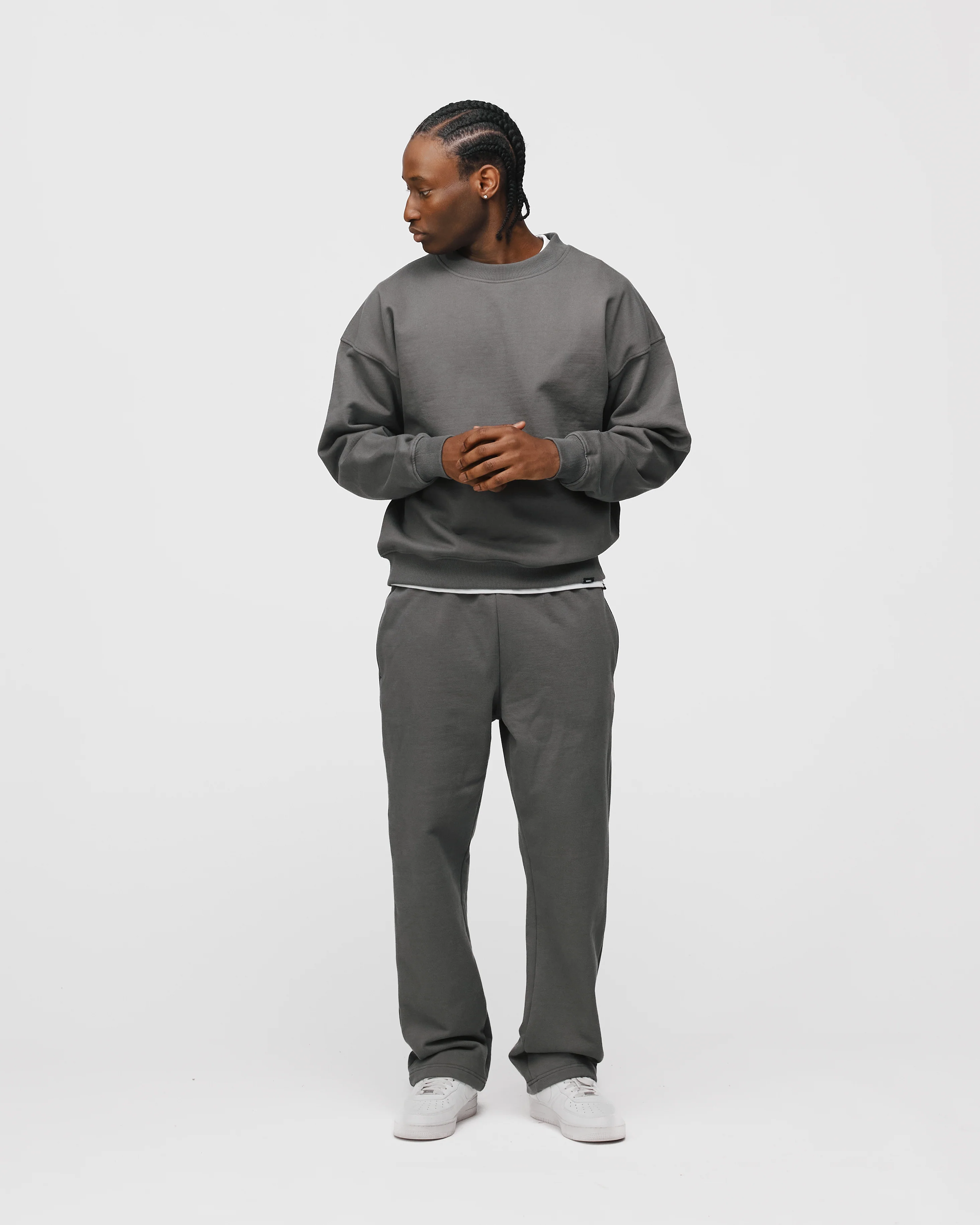 Open Bottom Sweatpants - Charcoal - Image 4