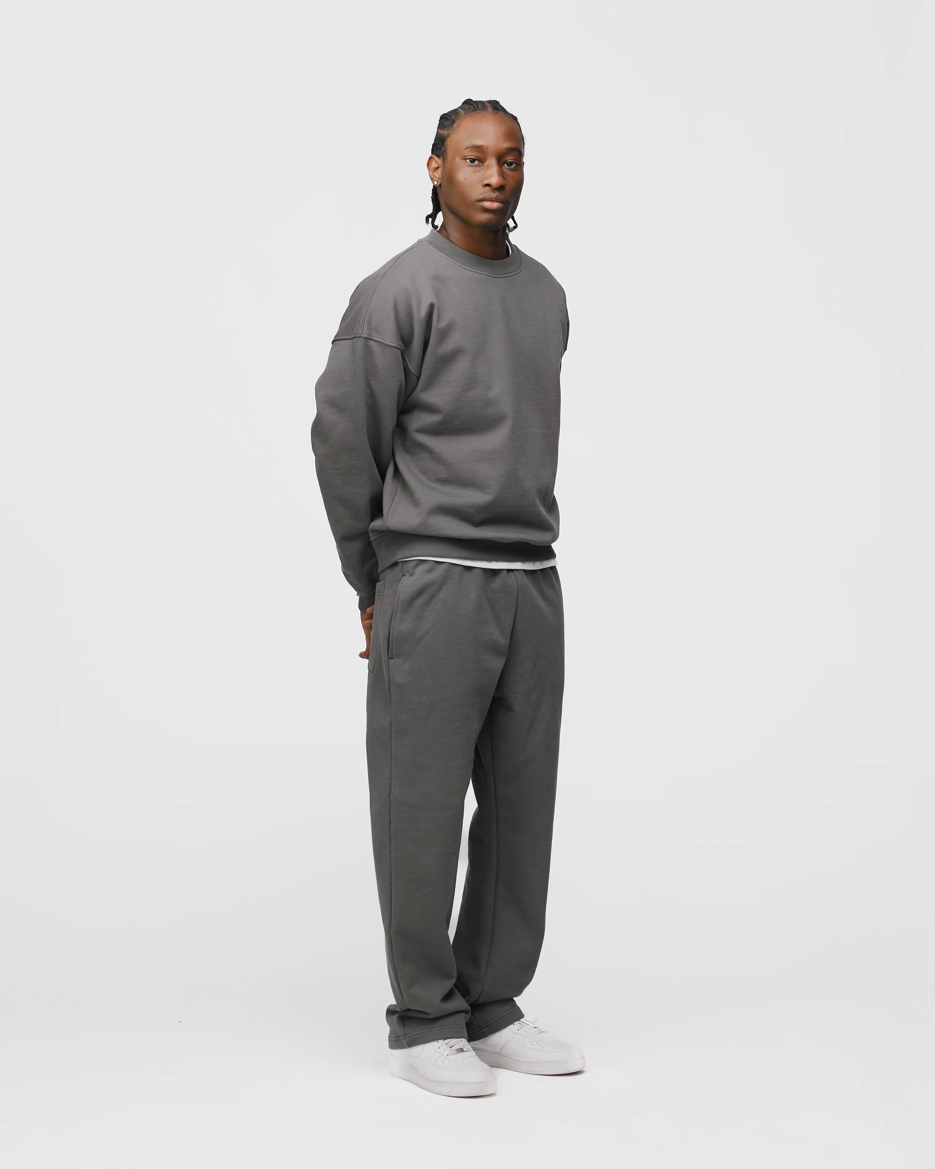Open Bottom Sweatpants - Charcoal - Image 5