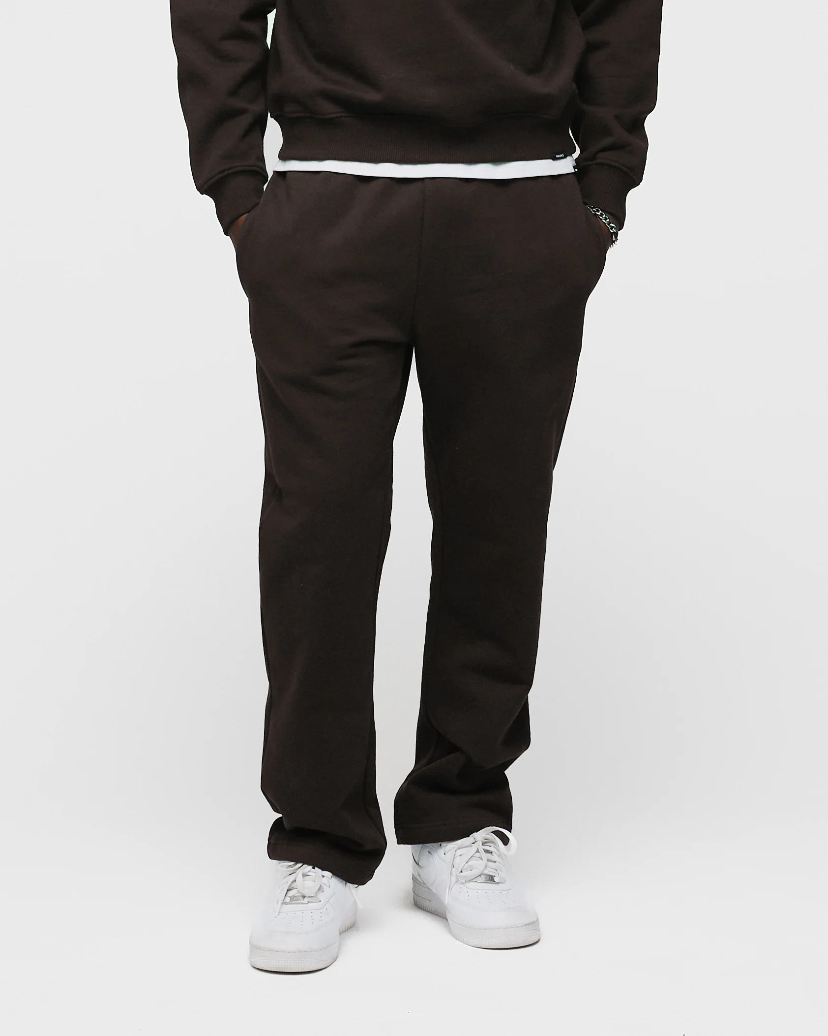 Open Bottom Sweatpants - Espresso - Image 3