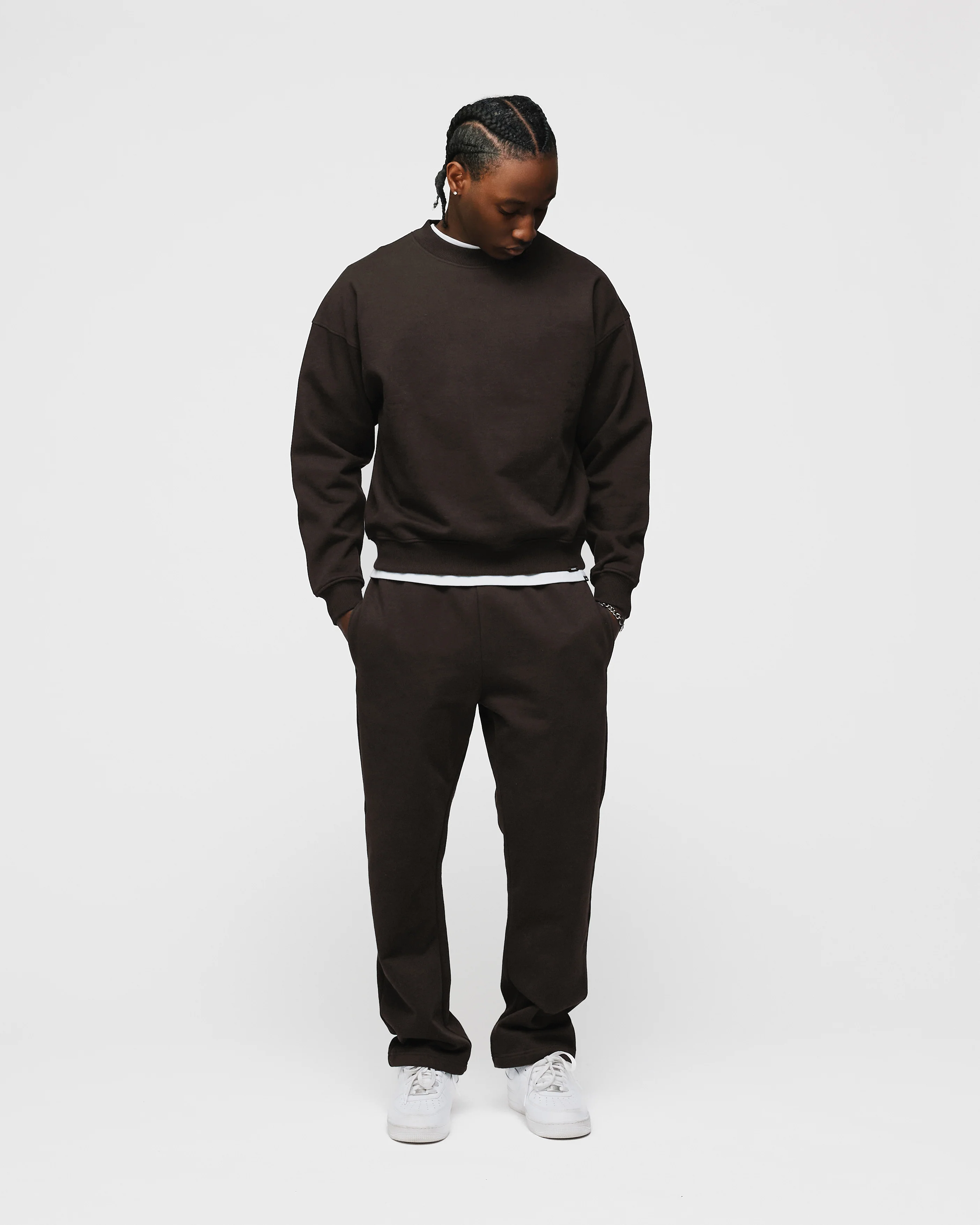 Open Bottom Sweatpants - Espresso - Image 4