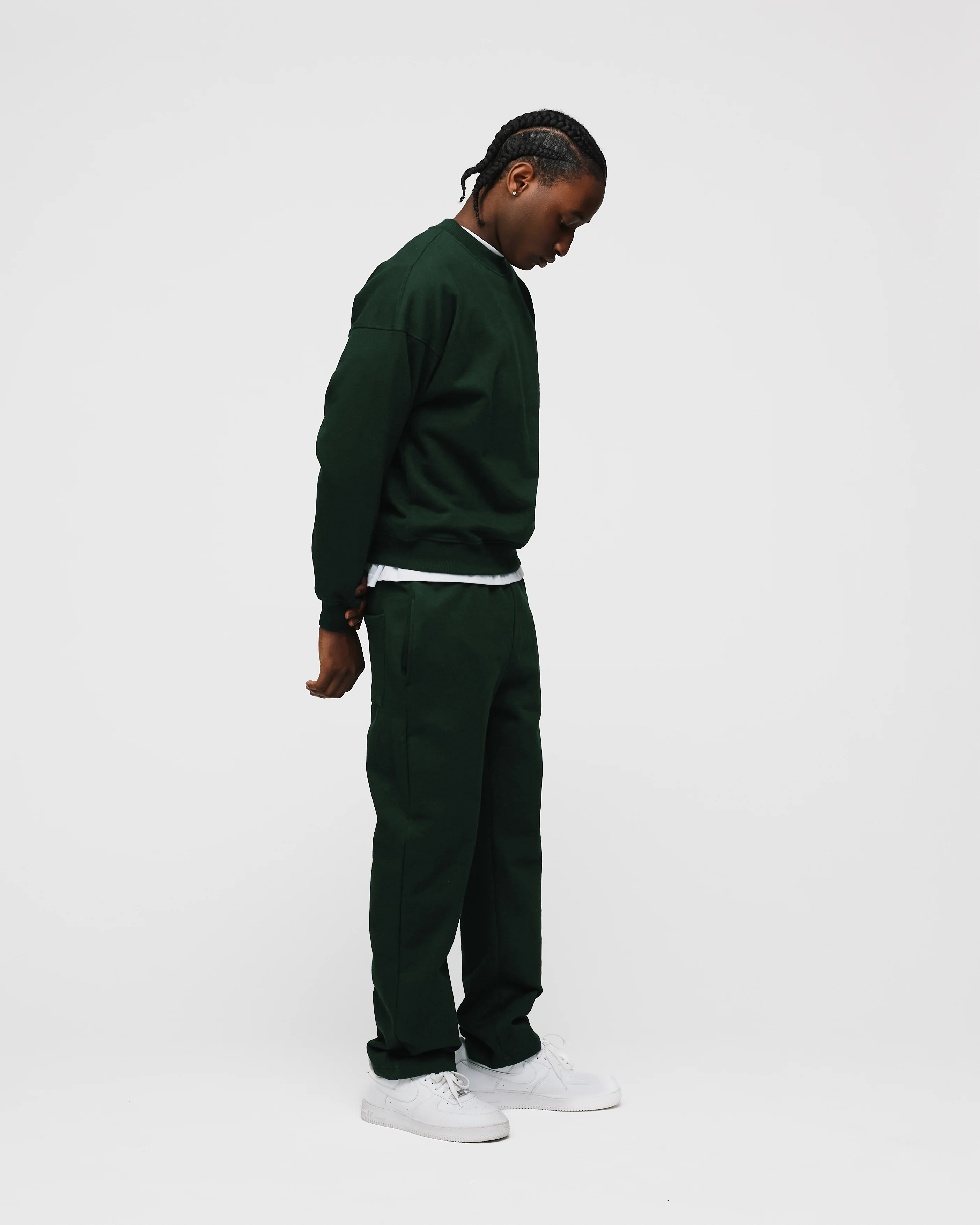 Open Bottom Sweatpants - Forest Green - Image 5