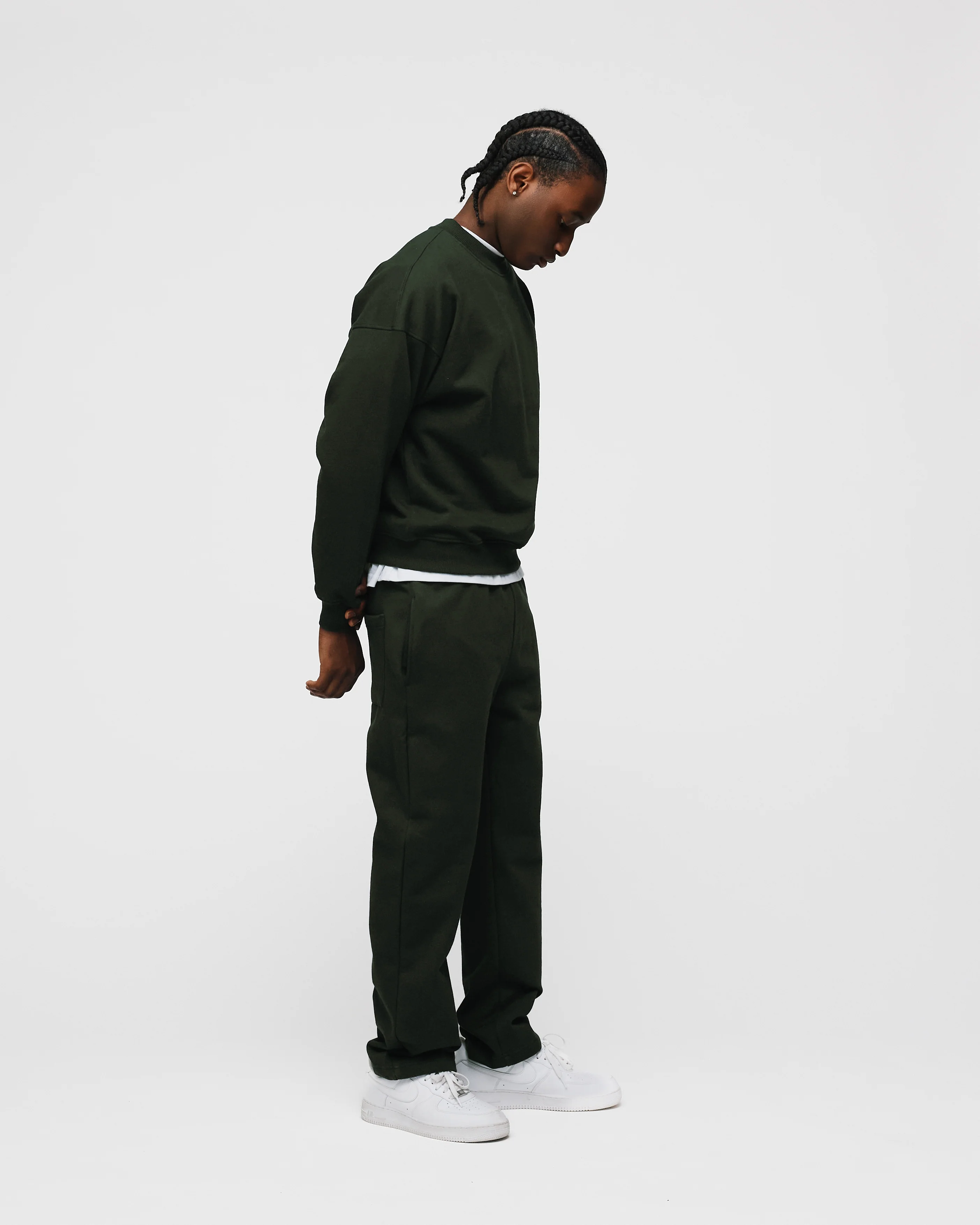 Open Bottom Sweatpants - Olive - Image 5